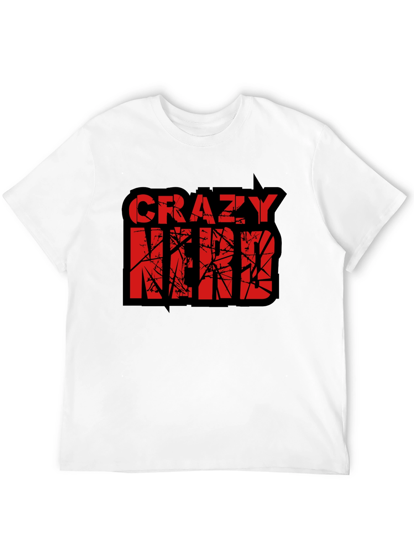 Black Crazy Nerd Graphic T-Shirt - Black Cotton Tee view 12