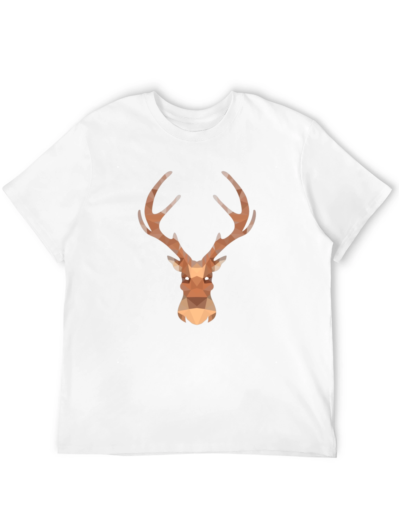 Black Geometric Deer Head Black T-Shirt view 12
