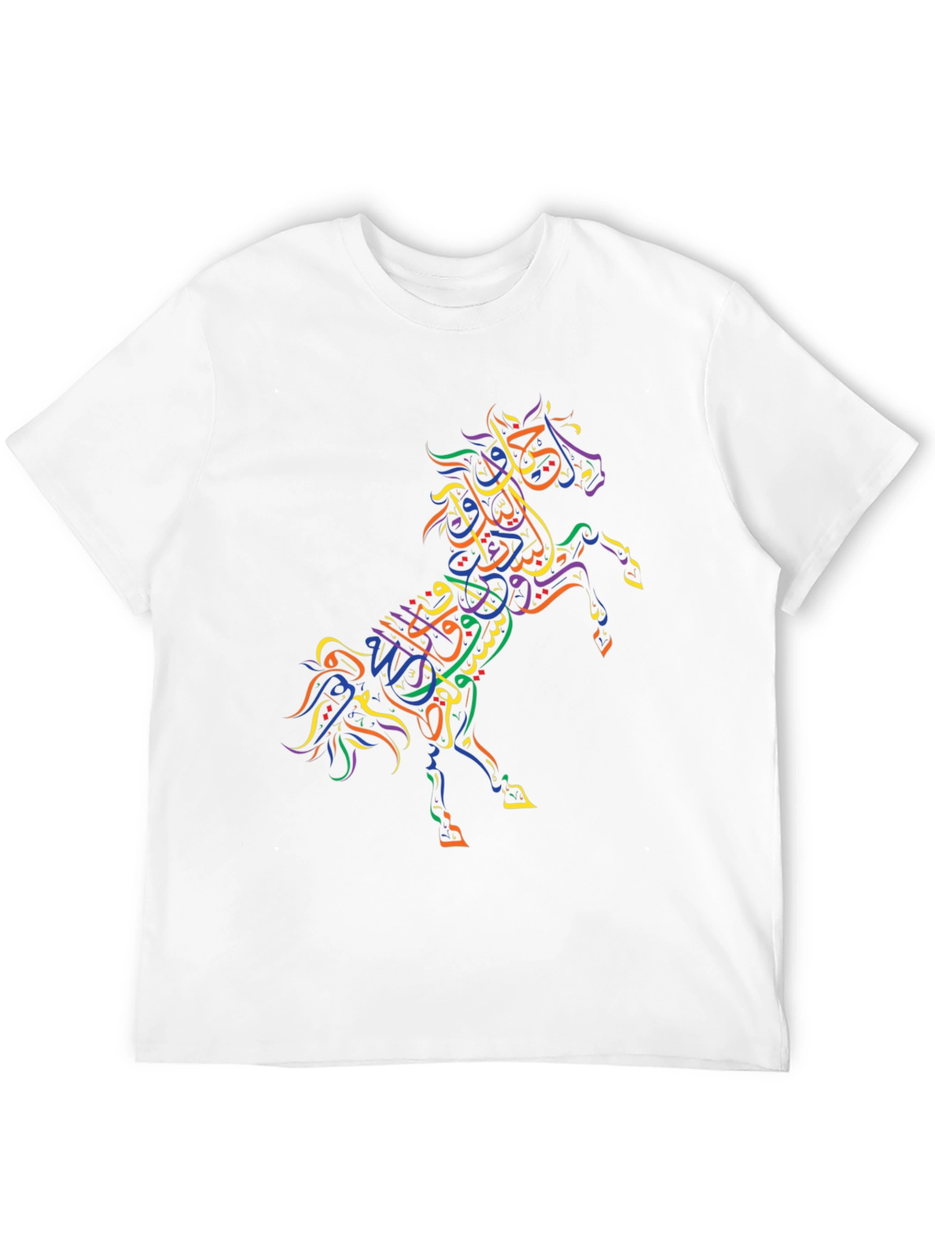 Black Calligraphic Horse Graphic T-Shirt view 12