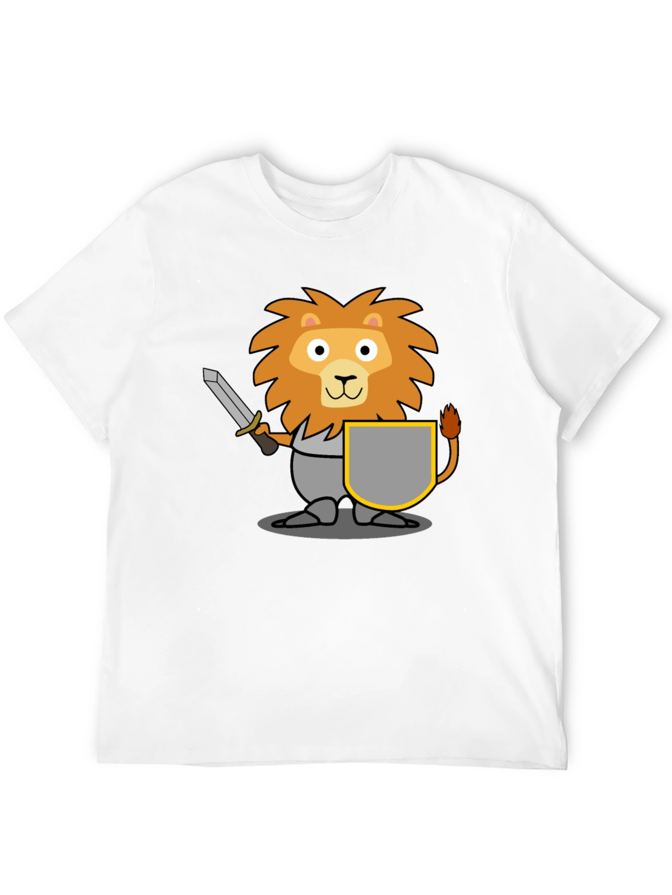 Black Lion Knight T-Shirt - Cartoon Graphic Tee view 12
