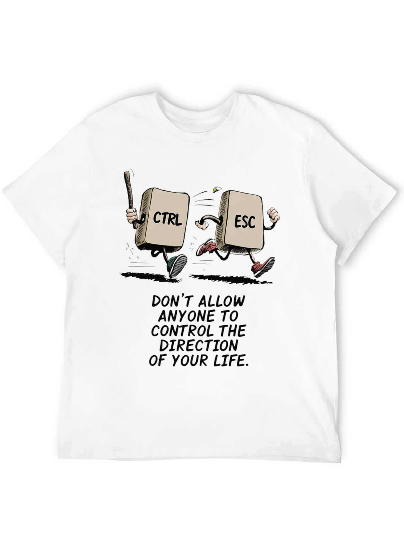 Black Control Escape T-Shirt: Be The Master of Your Life view 12