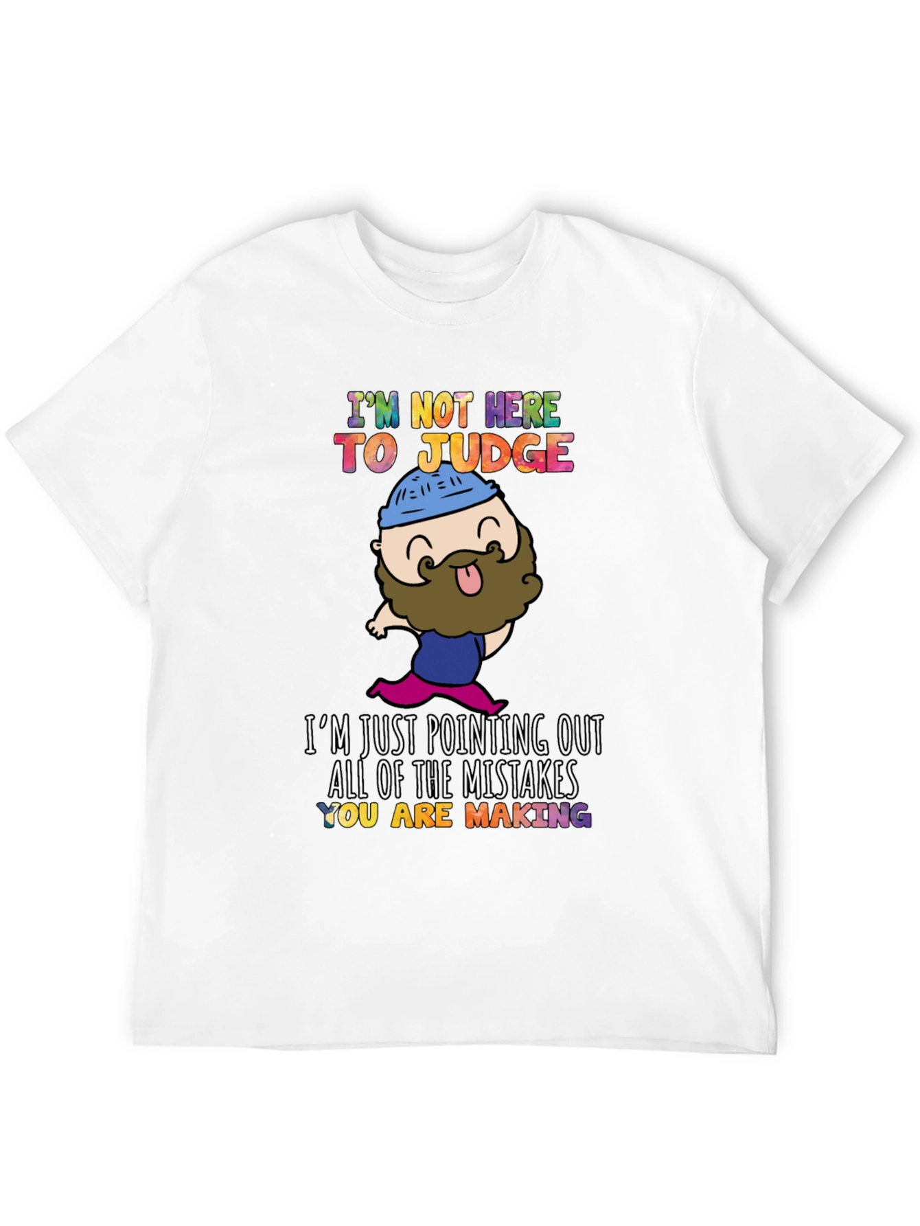 Black Funny "I'm Not Here to Judge" Graphic T-Shirt view 12