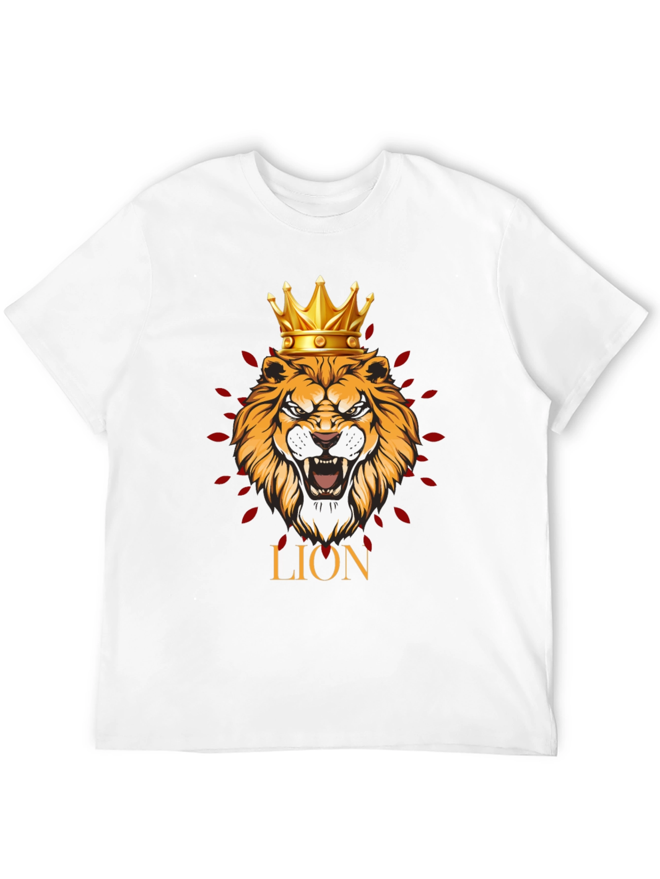 Black Lion King Graphic Print Men's Black T-Shirt view 12