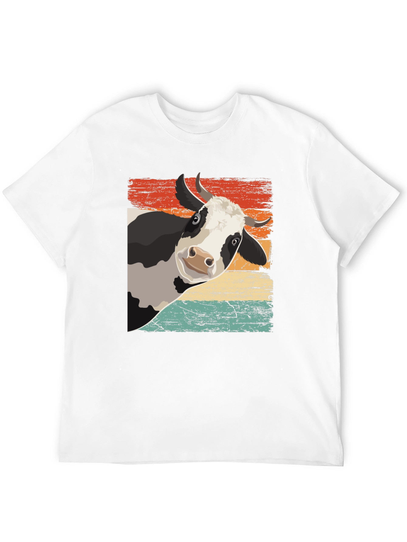 Black Retro Cow Graphic Tee - Black Cotton Blend view 12