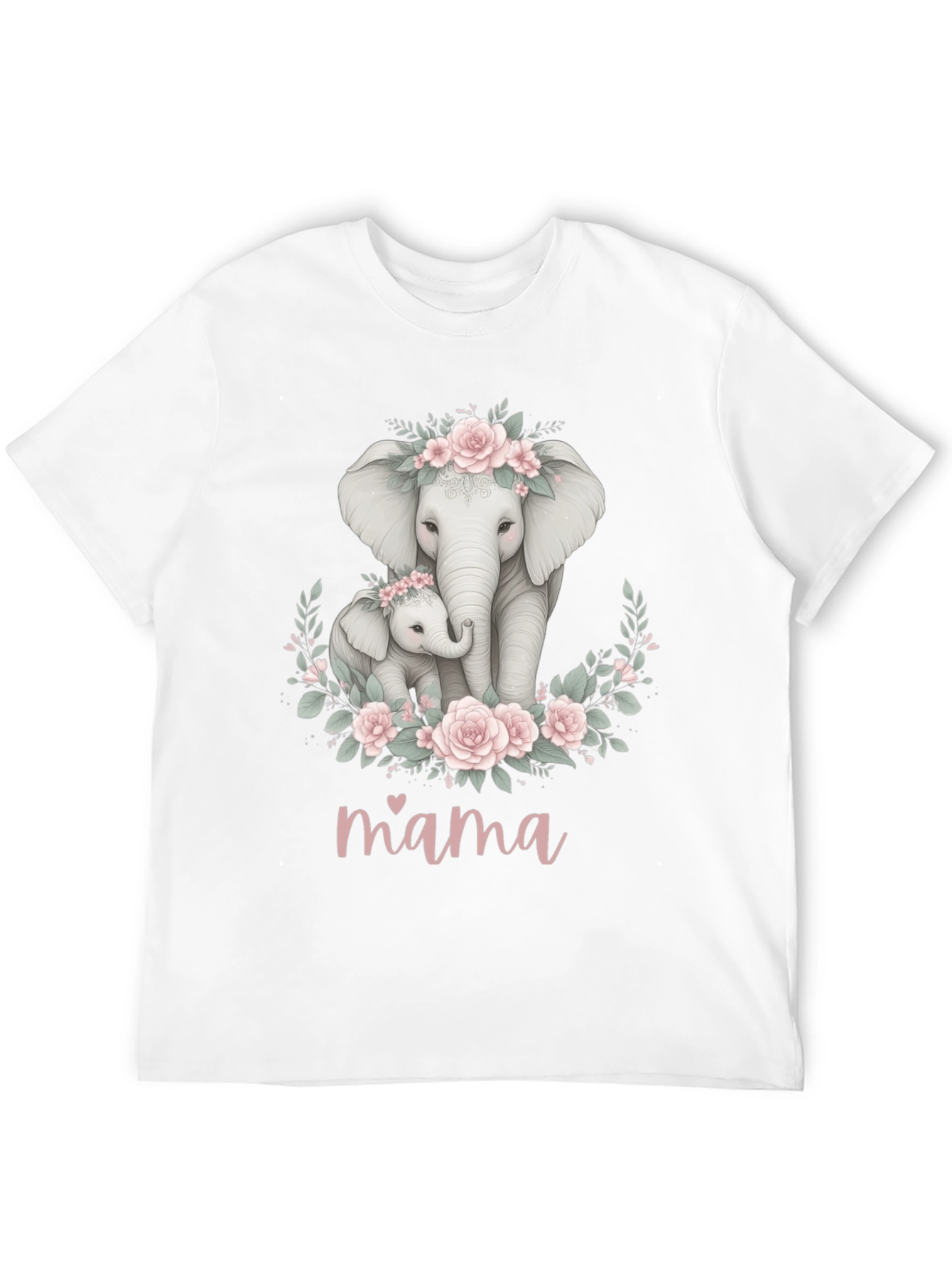 Black Mama Elephant Floral T-Shirt - Adorable Mom Gift view 12