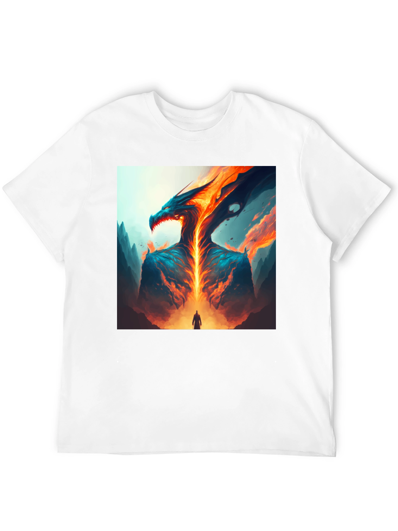 Black Fiery Dragon Graphic Tee view 12