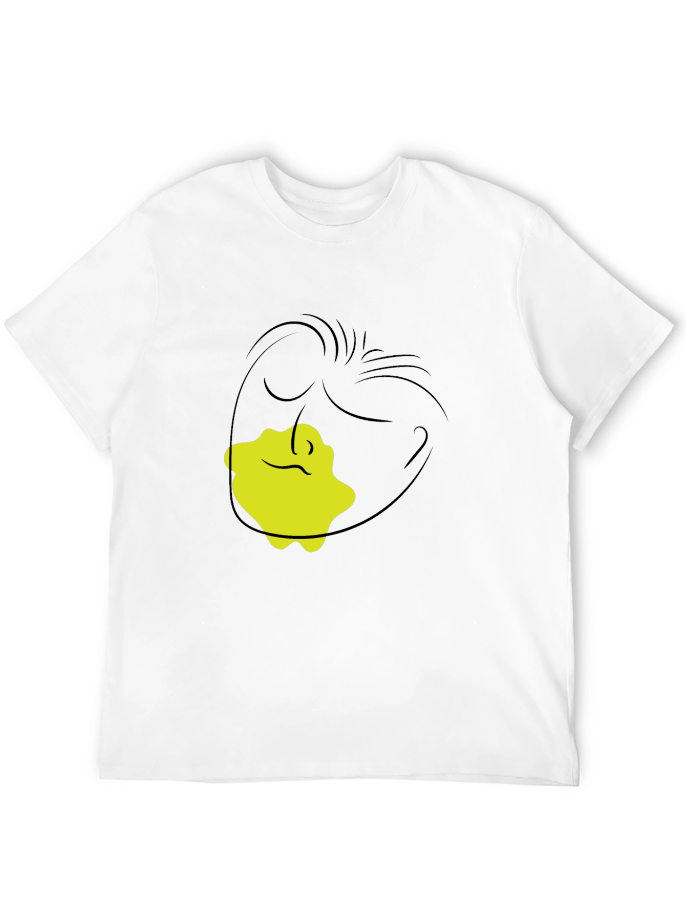 Black Abstract Face Graphic Tee - Modern Black T-Shirt view 12