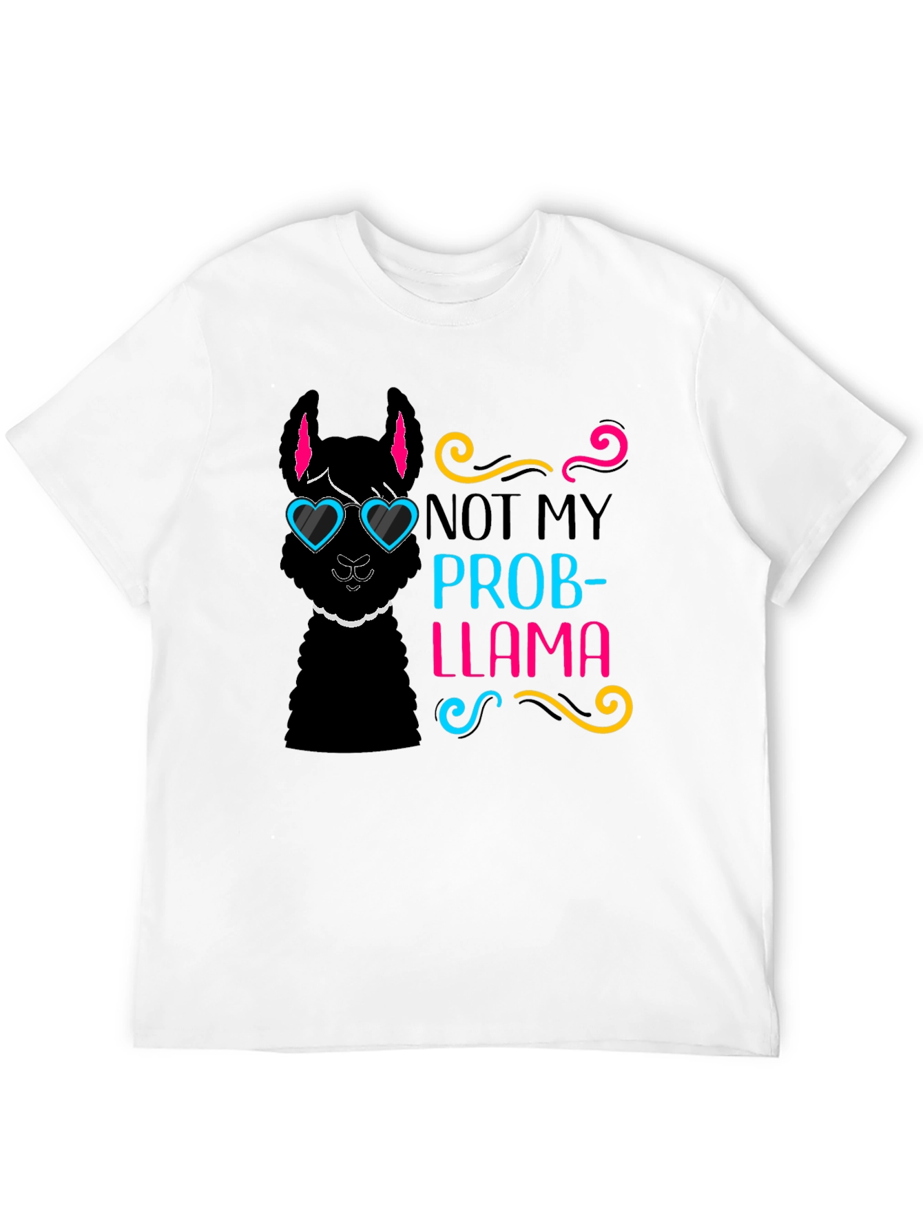 Black Not My Prob-Llama T-Shirt, Funny Graphic Tee view 12
