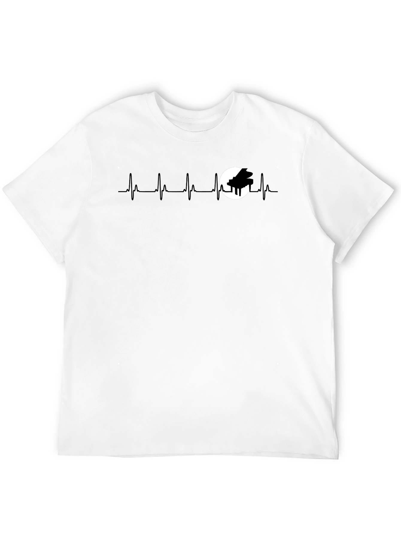 Black Piano Heartbeat T-Shirt - Musician Tee view 12