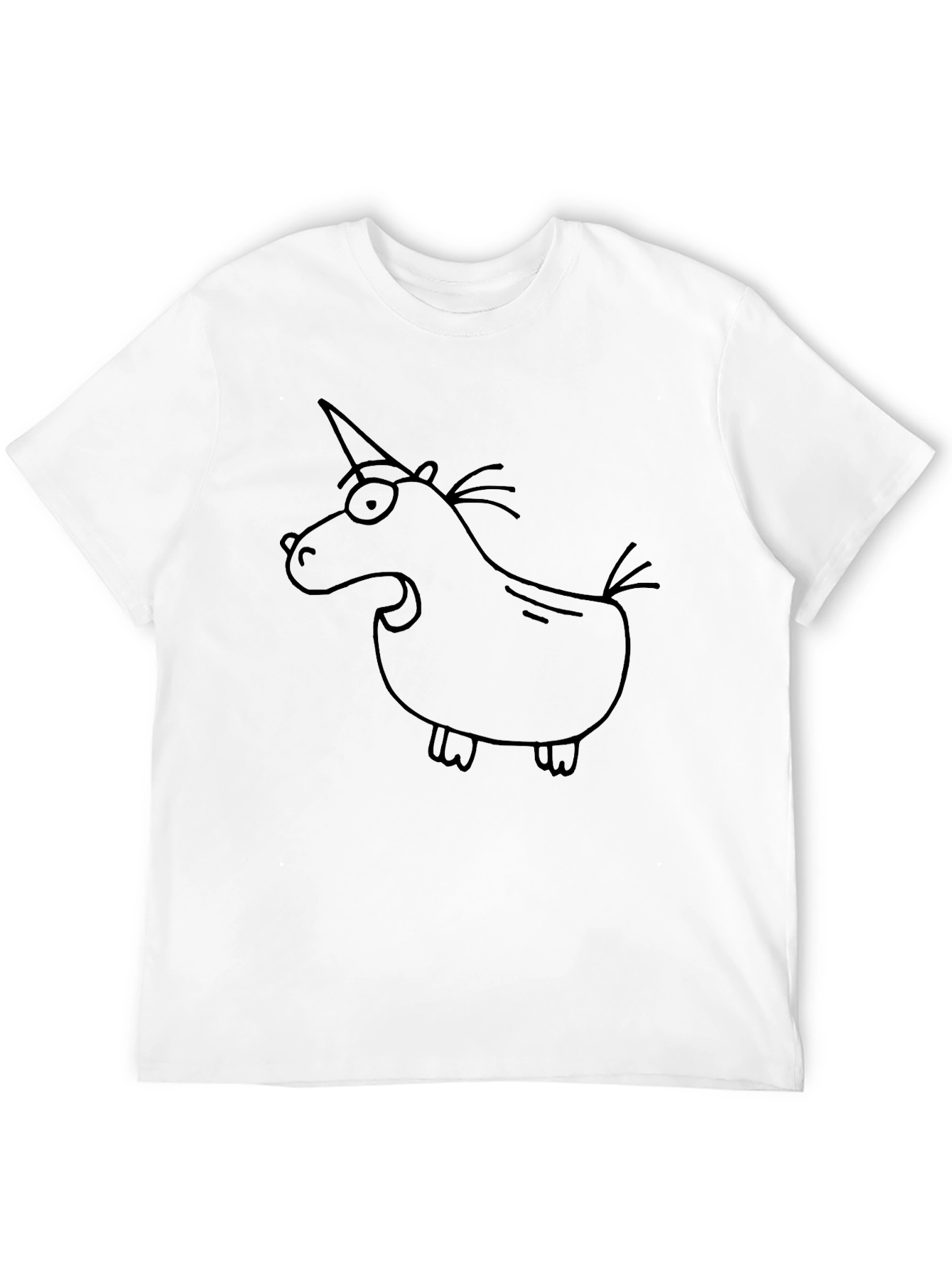 Black Funny Cartoon Unicorn Black T-Shirt view 12