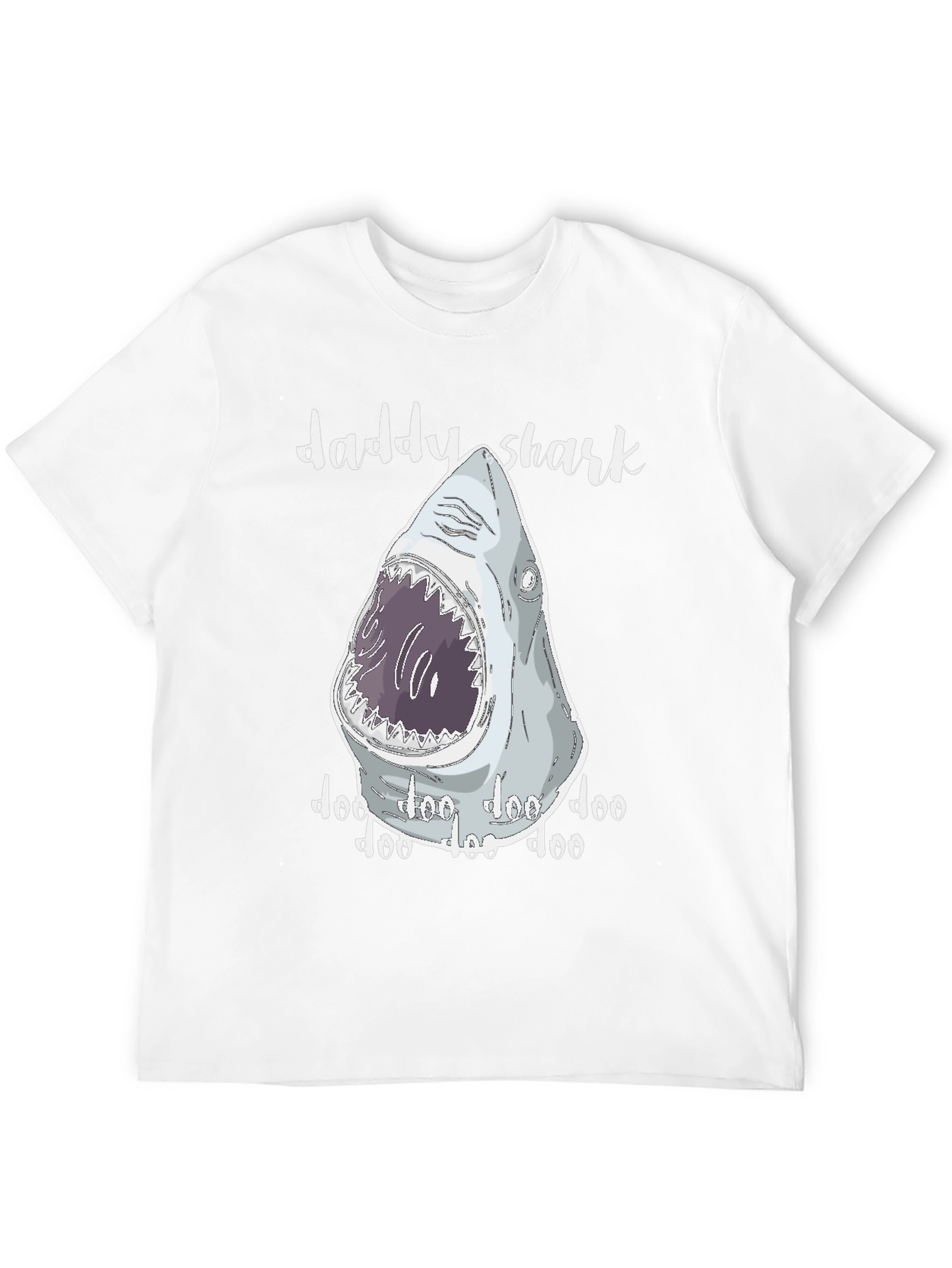 Black Daddy Shark T-Shirt - Novelty Graphic Tee view 12