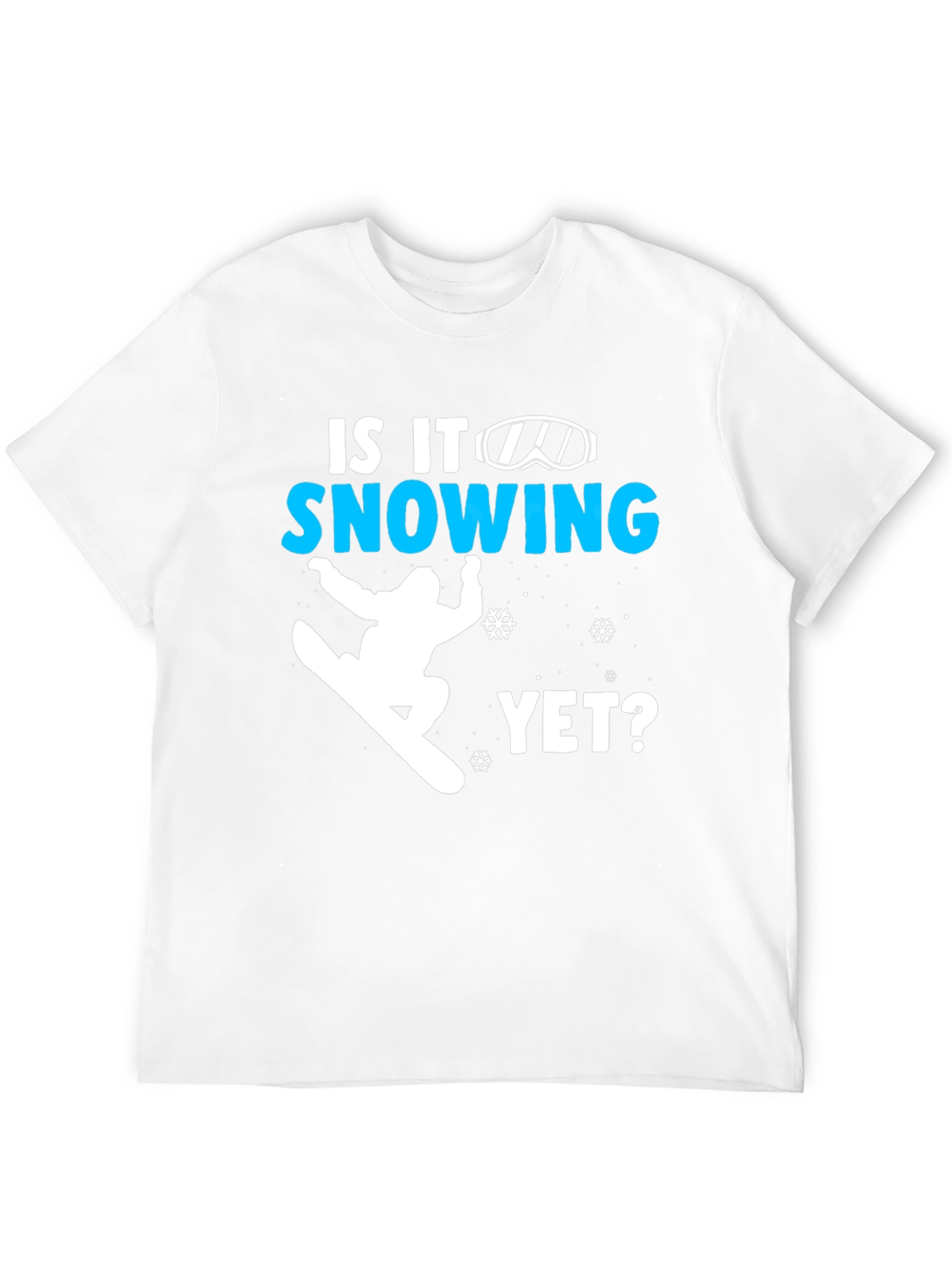 Black Snowboarding T-Shirt - Is It Snowing Yet? view 12