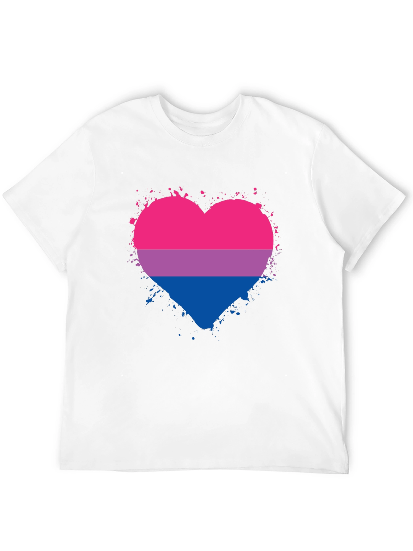 Black Bisexual Pride Heart Graphic T-Shirt view 12