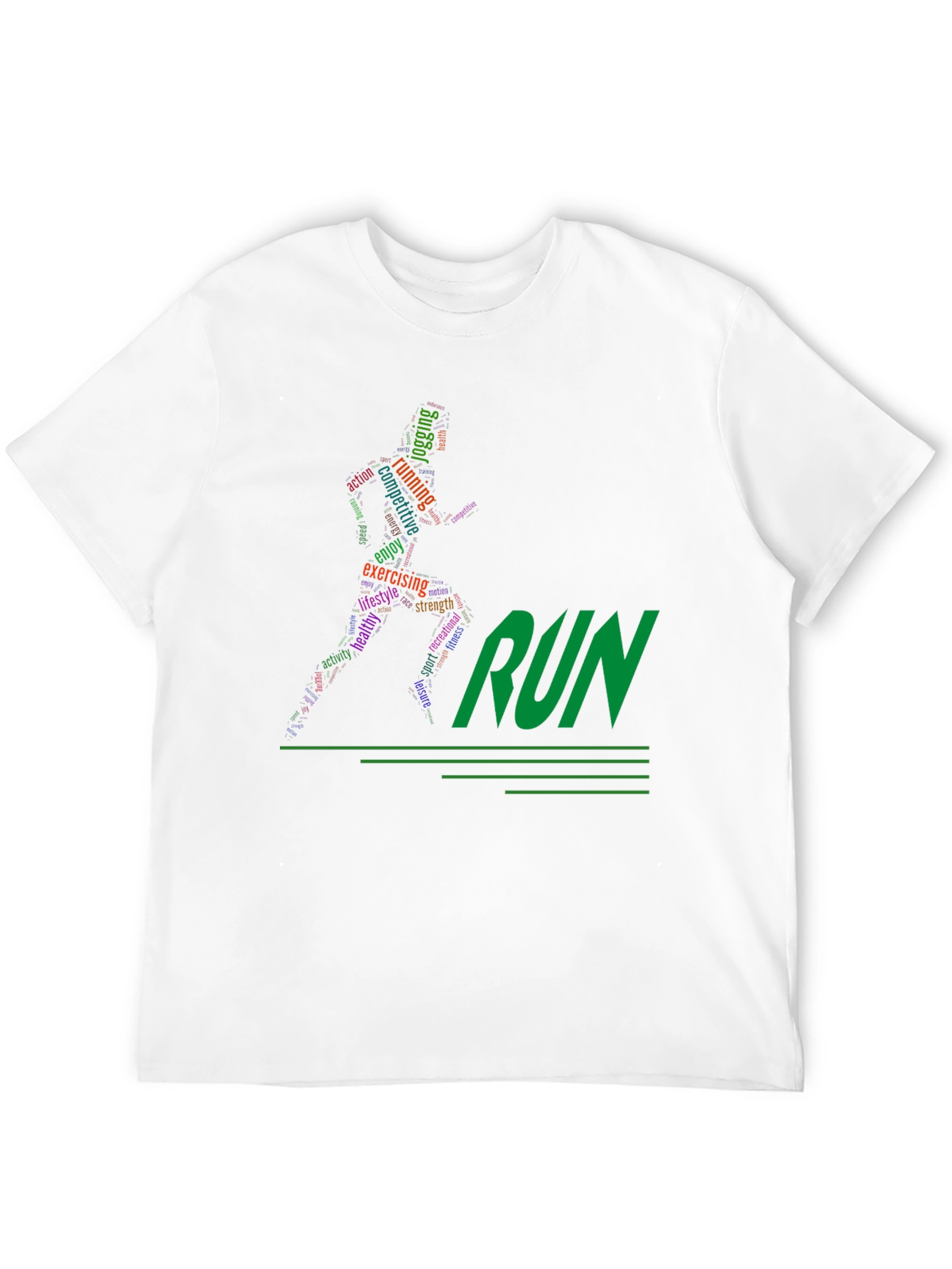 Black Run Word Art Graphic Tee view 12