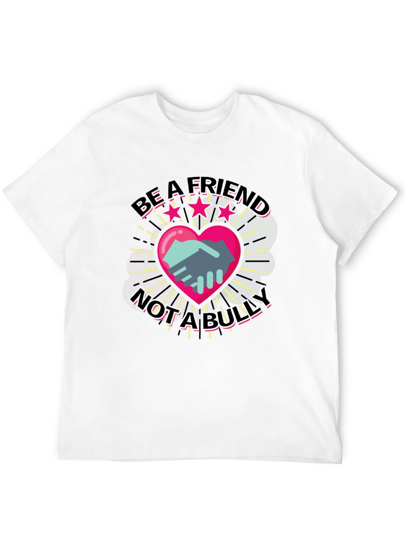 Black Be a Friend T-Shirt - Anti-Bullying Design view 12