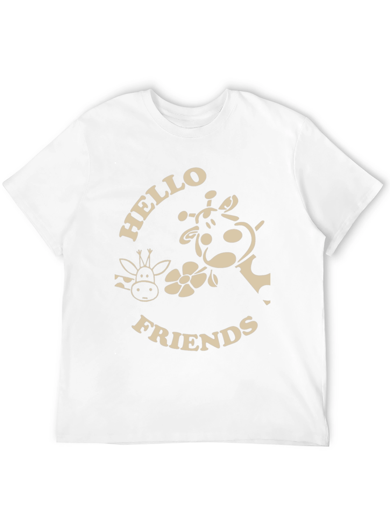 Black Hello Friends Giraffe Graphic T-Shirt view 12