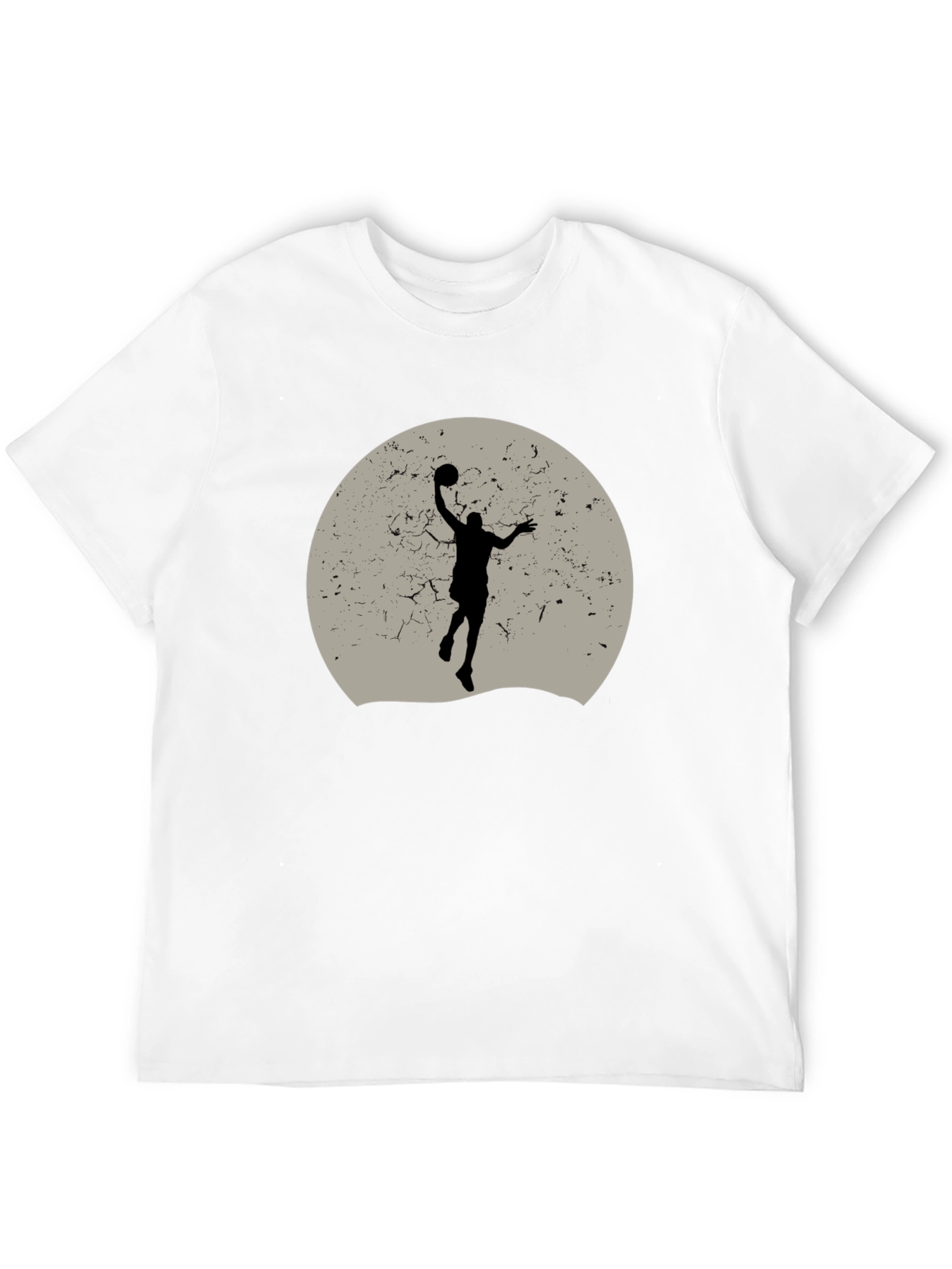 Black Basketball Silhouette Graphic Tee - Black Cotton Blend view 12