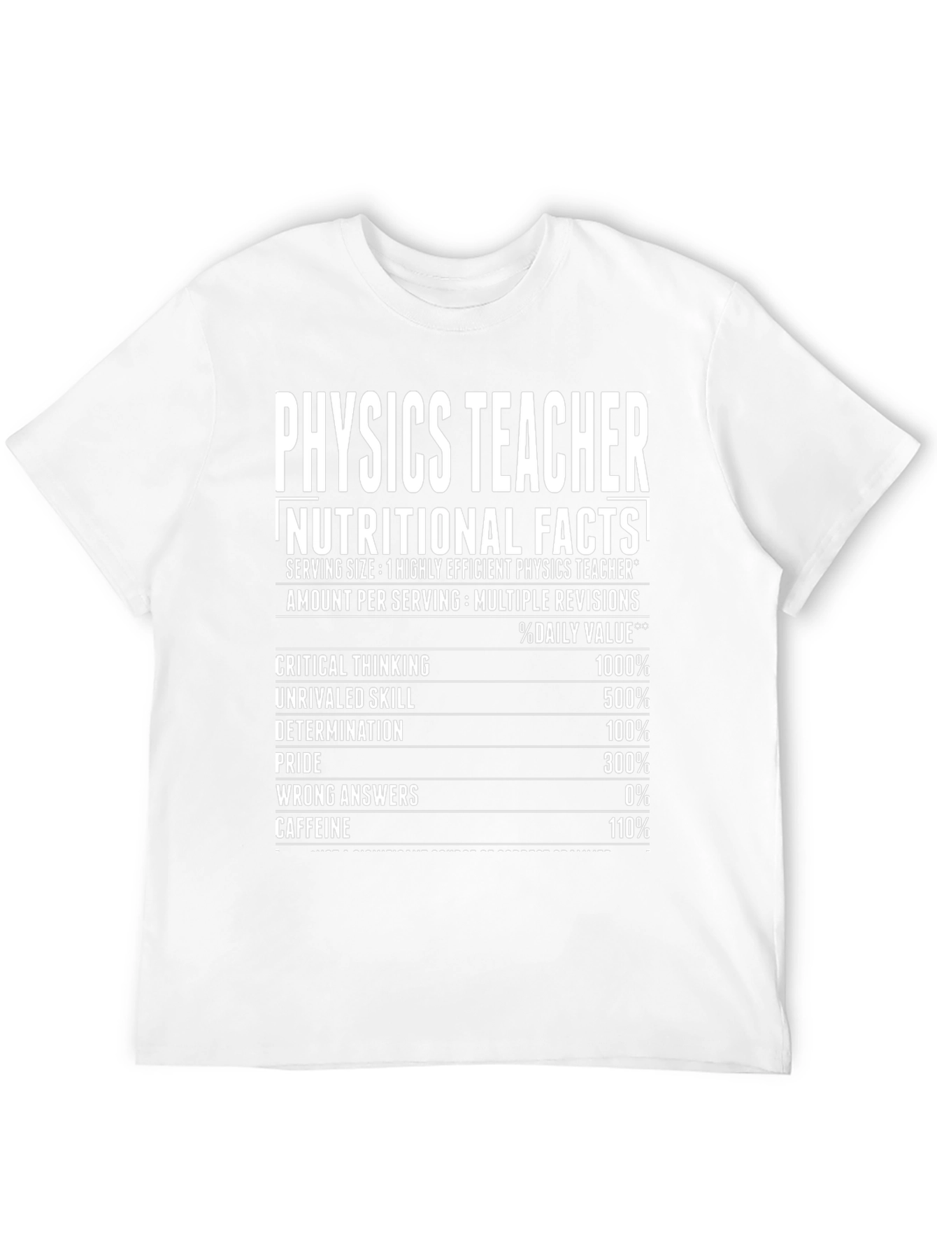 Black Physics Teacher Nutritional Facts T-Shirt view 12