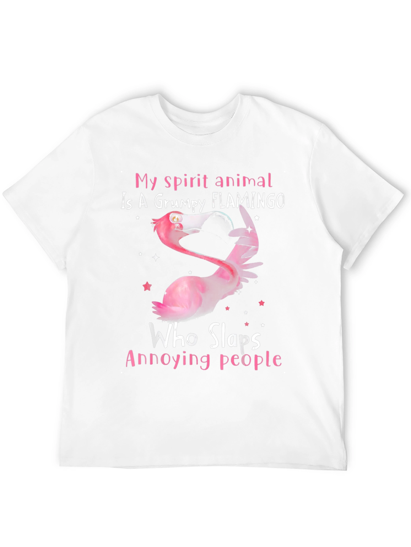Black Grumpy Flamingo T-Shirt - Slap Annoying People Funny Tee view 12