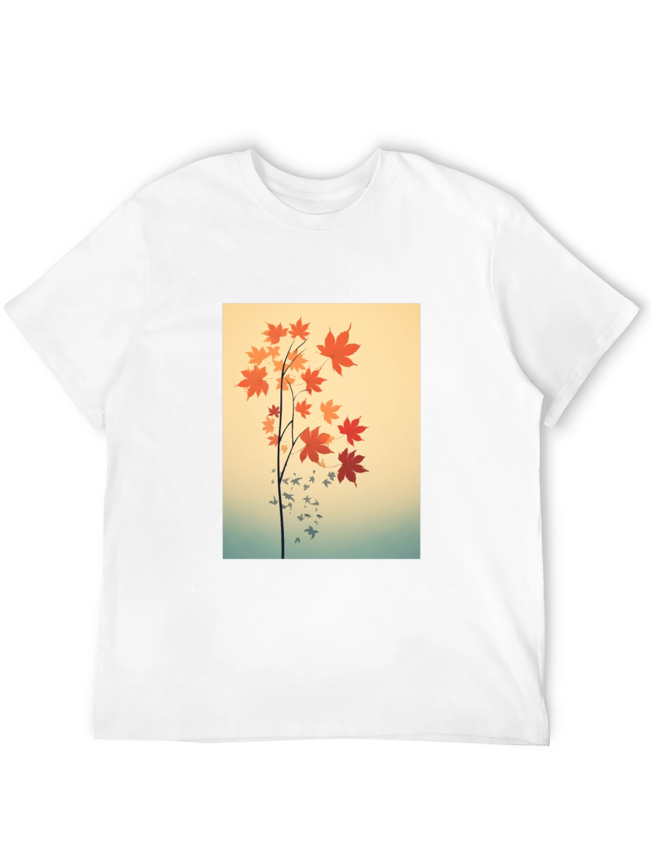 Black Autumn Leaves Graphic Black Tee view 12