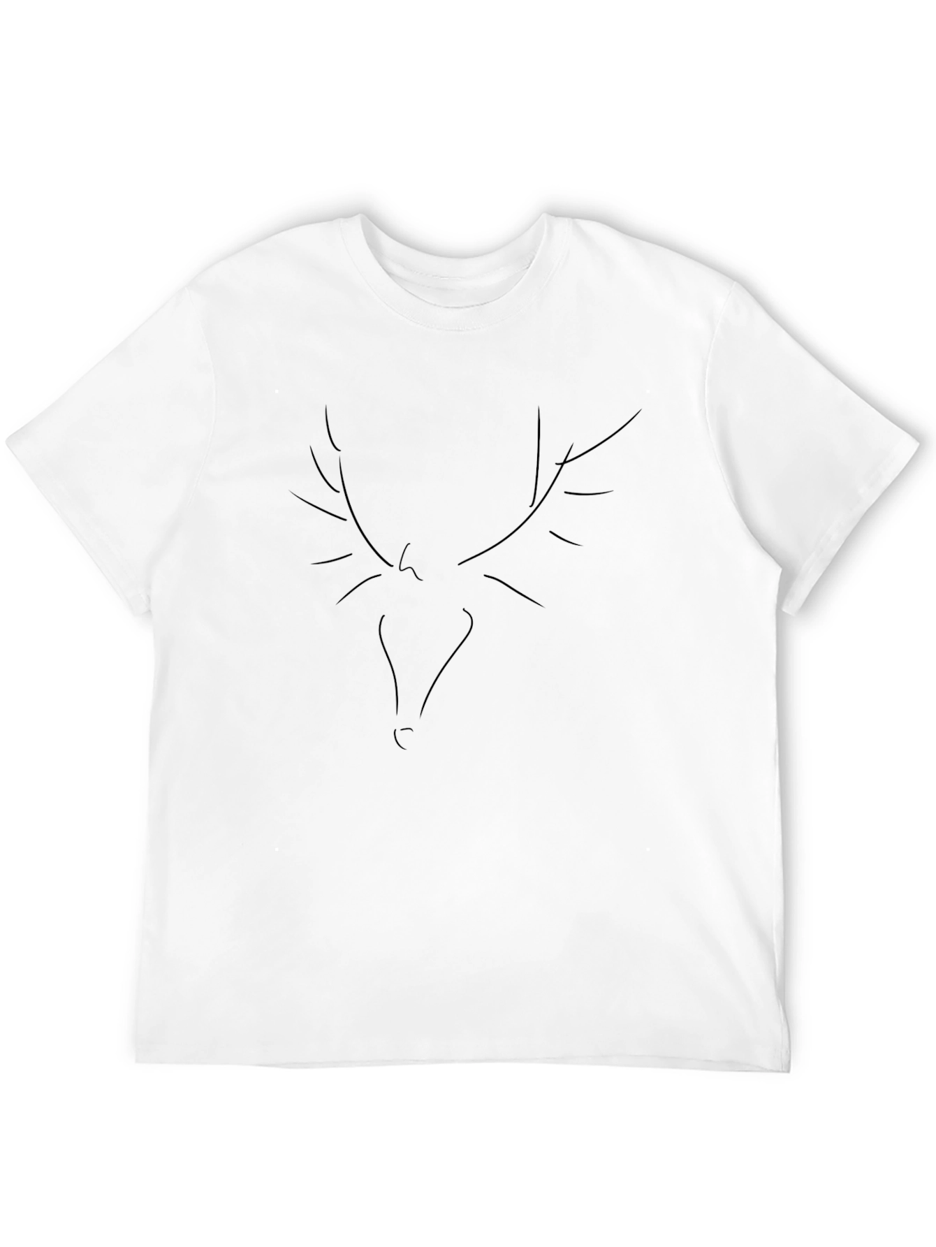 Black Black T-Shirt with Abstract Deer Graphic view 12