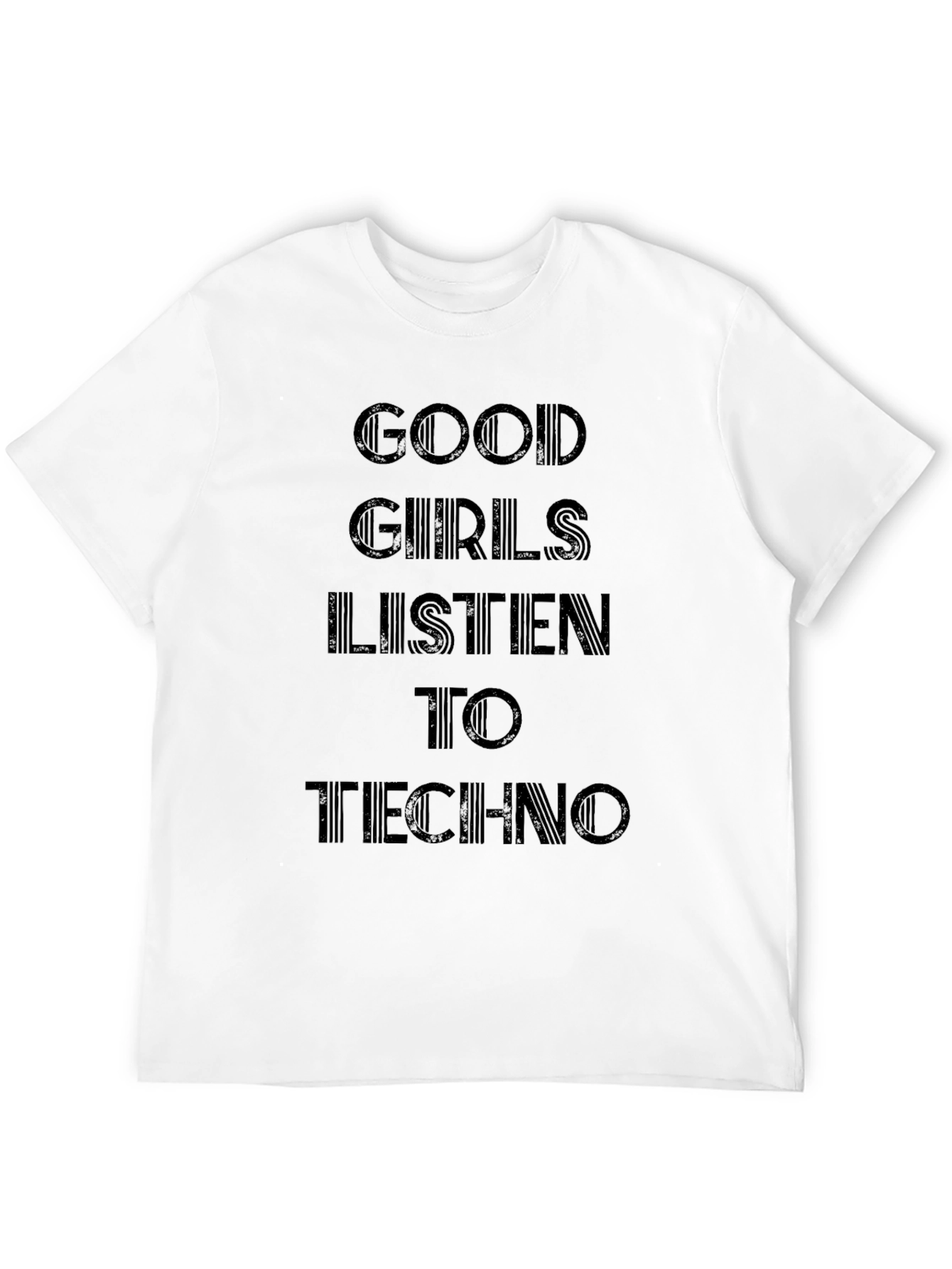 Black Good Girls Listen to Techno Black T-Shirt view 12