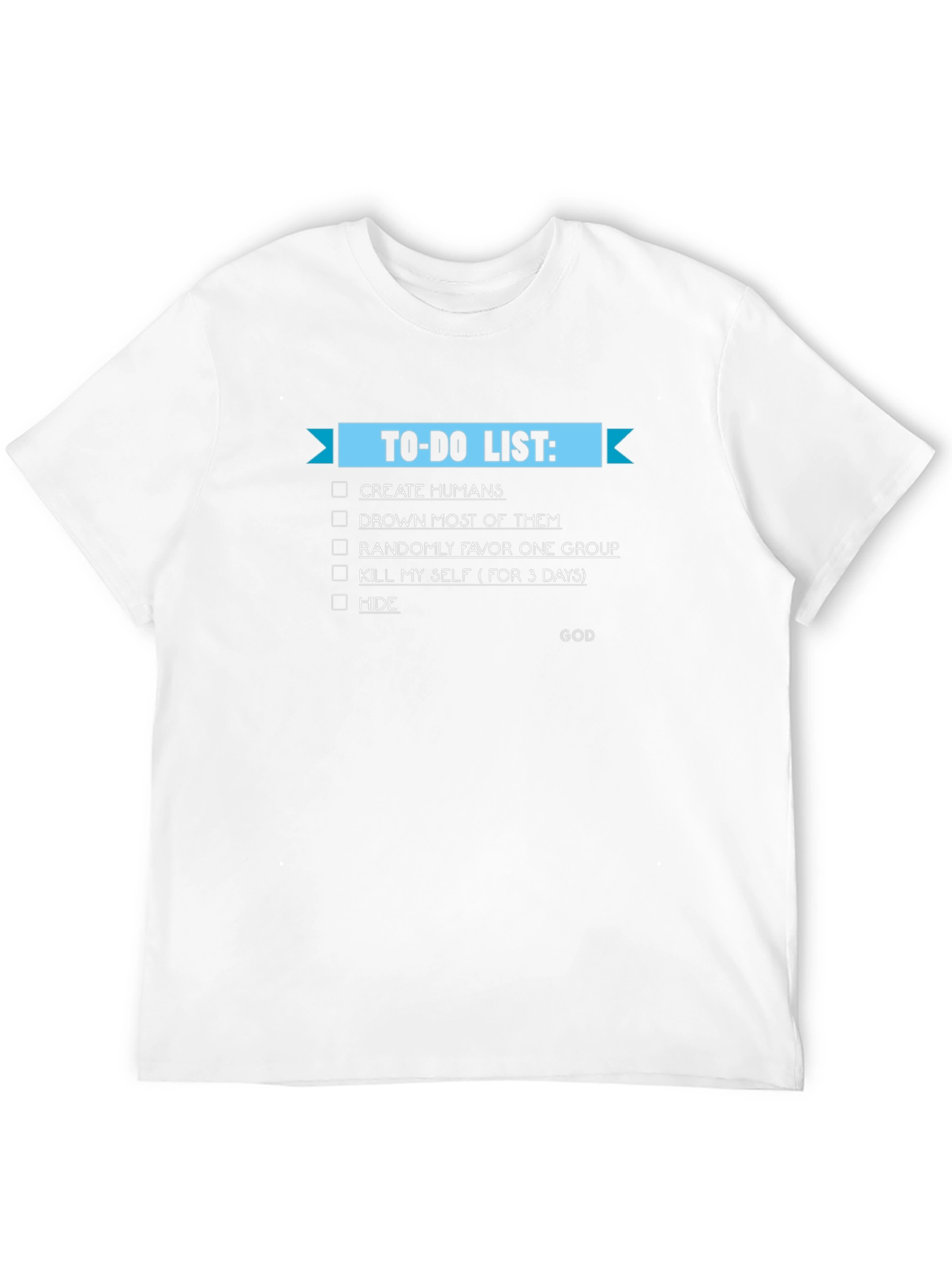 God's To-Do List Graphic Tee - Black Cotton T-Shirt - 12