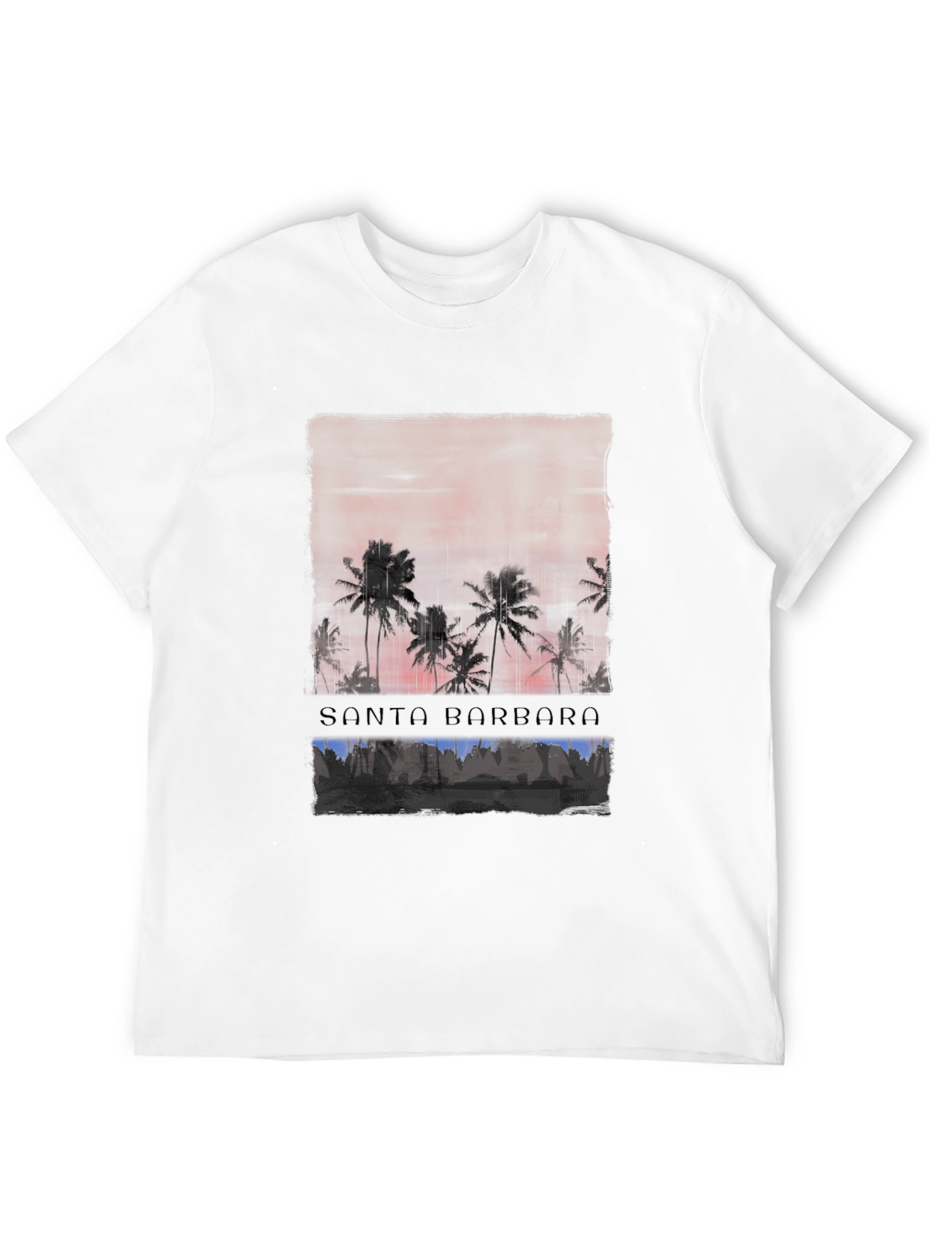 Black Santa Barbara Palm Sunset Graphic Tee view 12