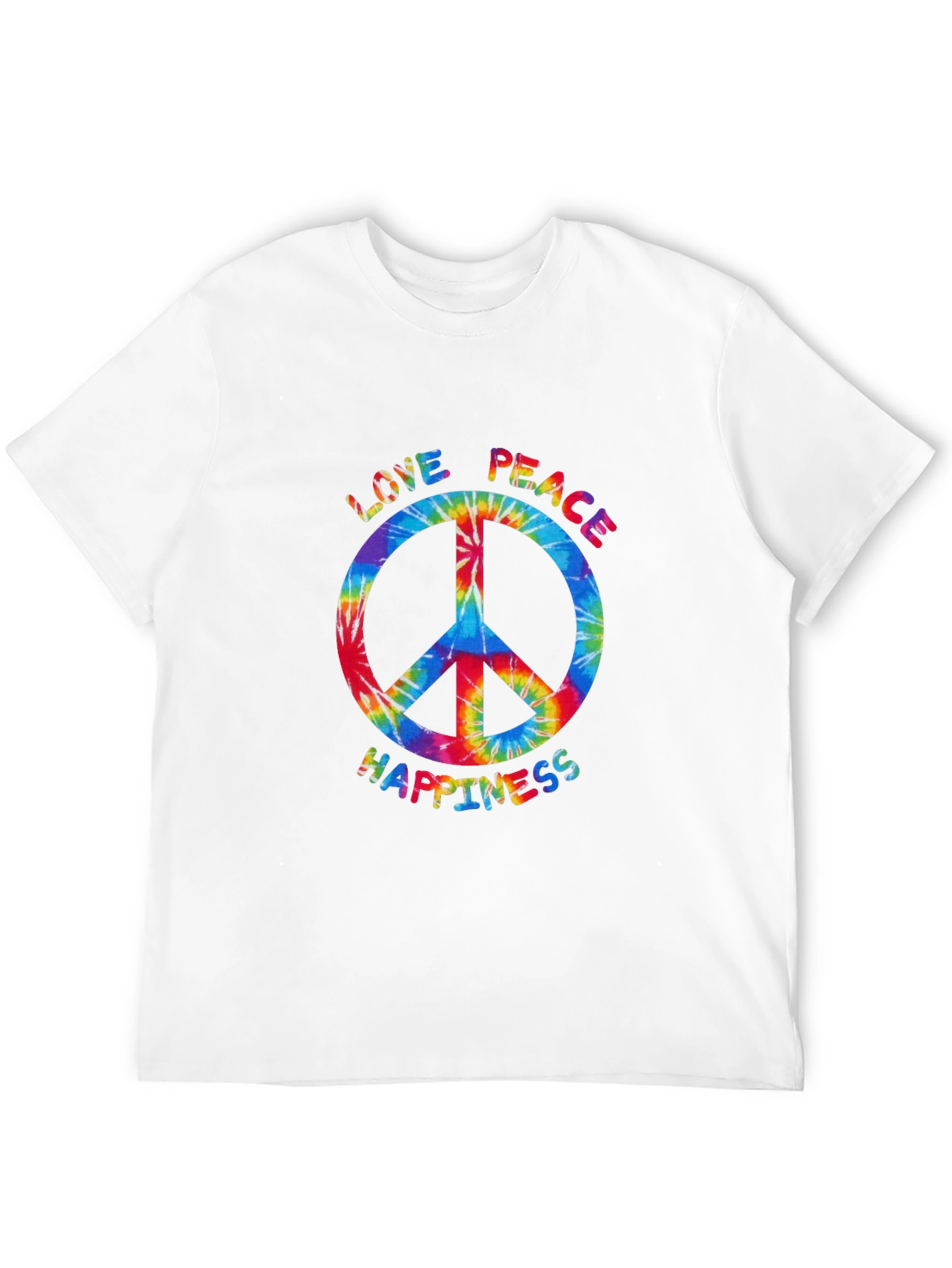 Black Peace Love Happiness Tie-Dye T-Shirt view 12