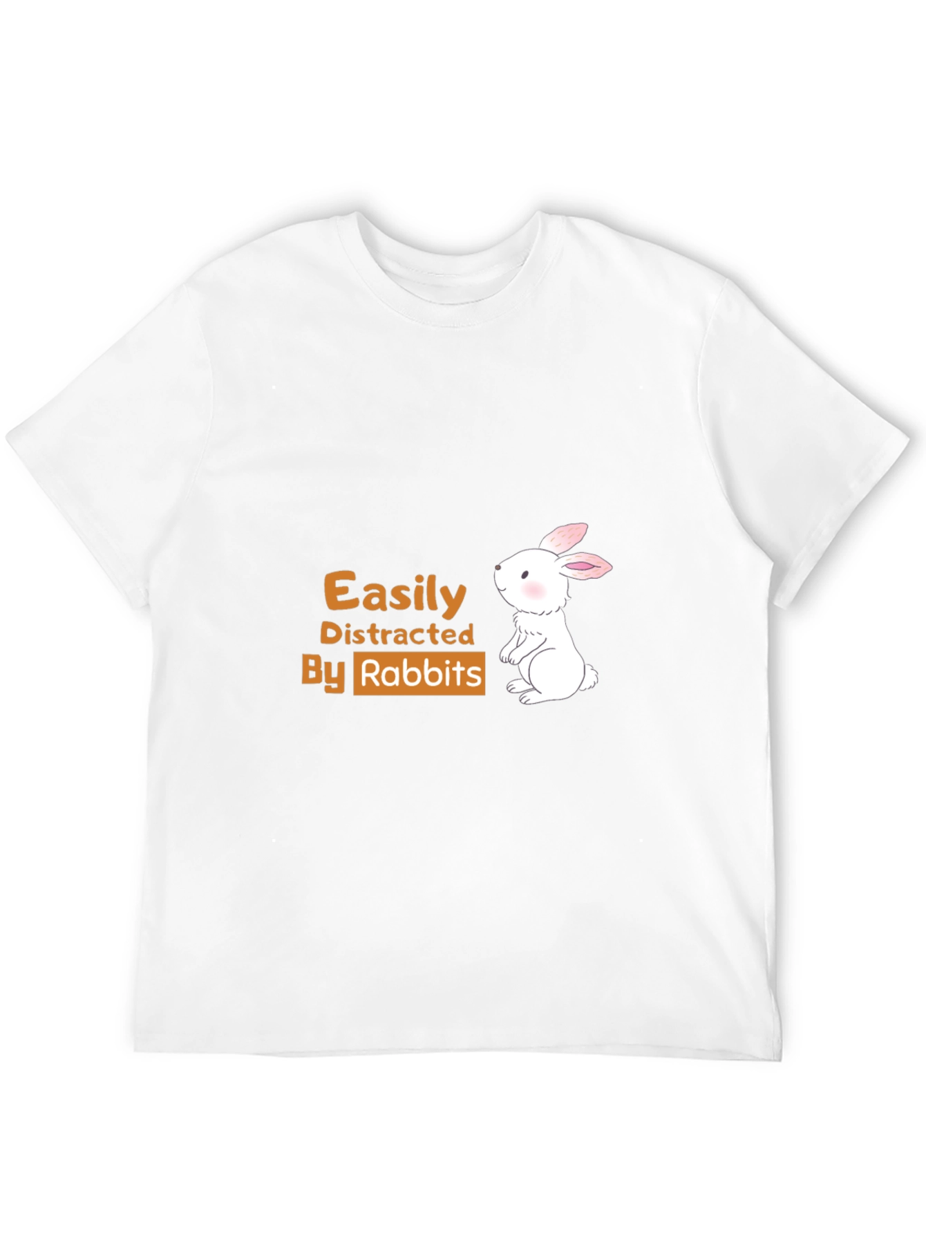 Black Easily Distracted By Rabbits T-Shirt view 12