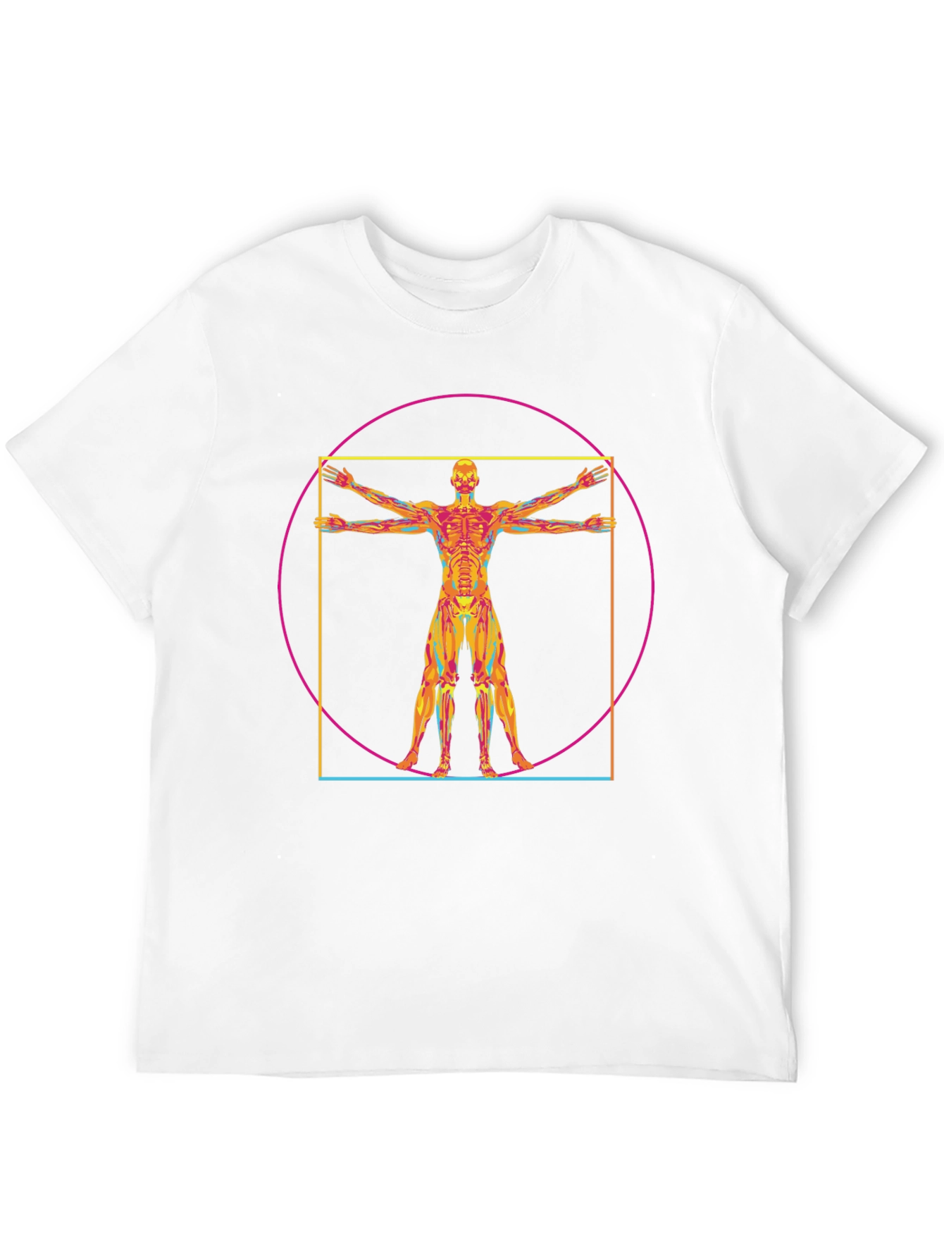 Black Vitruvian Man Anatomy T-Shirt - Artistic Design view 12