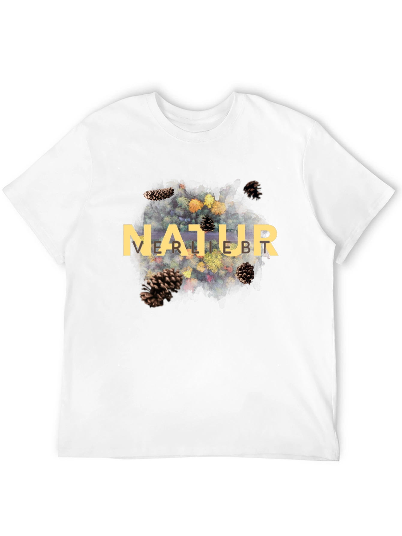 Black Natur Pine Cone Graphic Black T-Shirt view 12