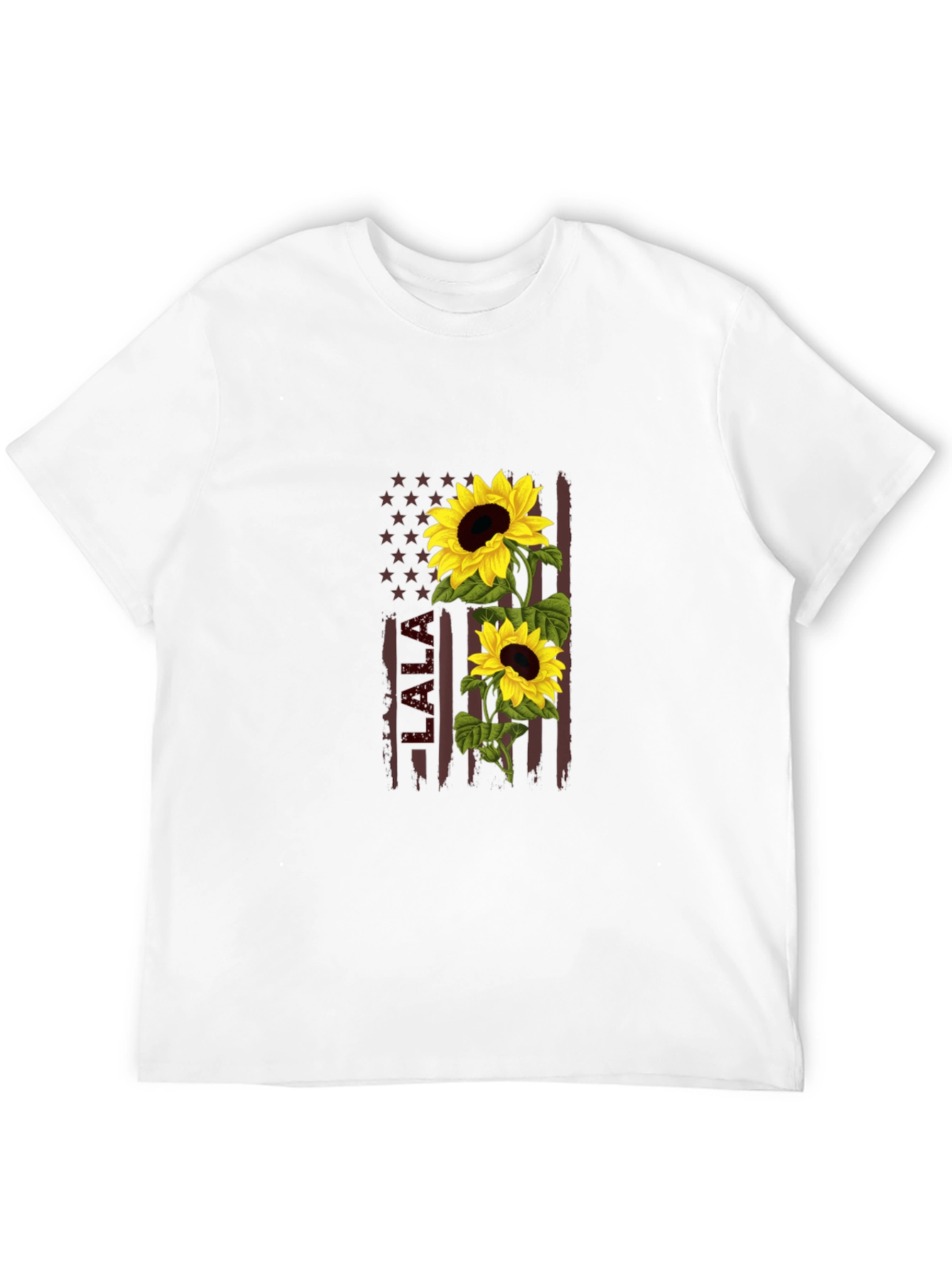 Black Sunflower American Flag Graphic Tee view 12