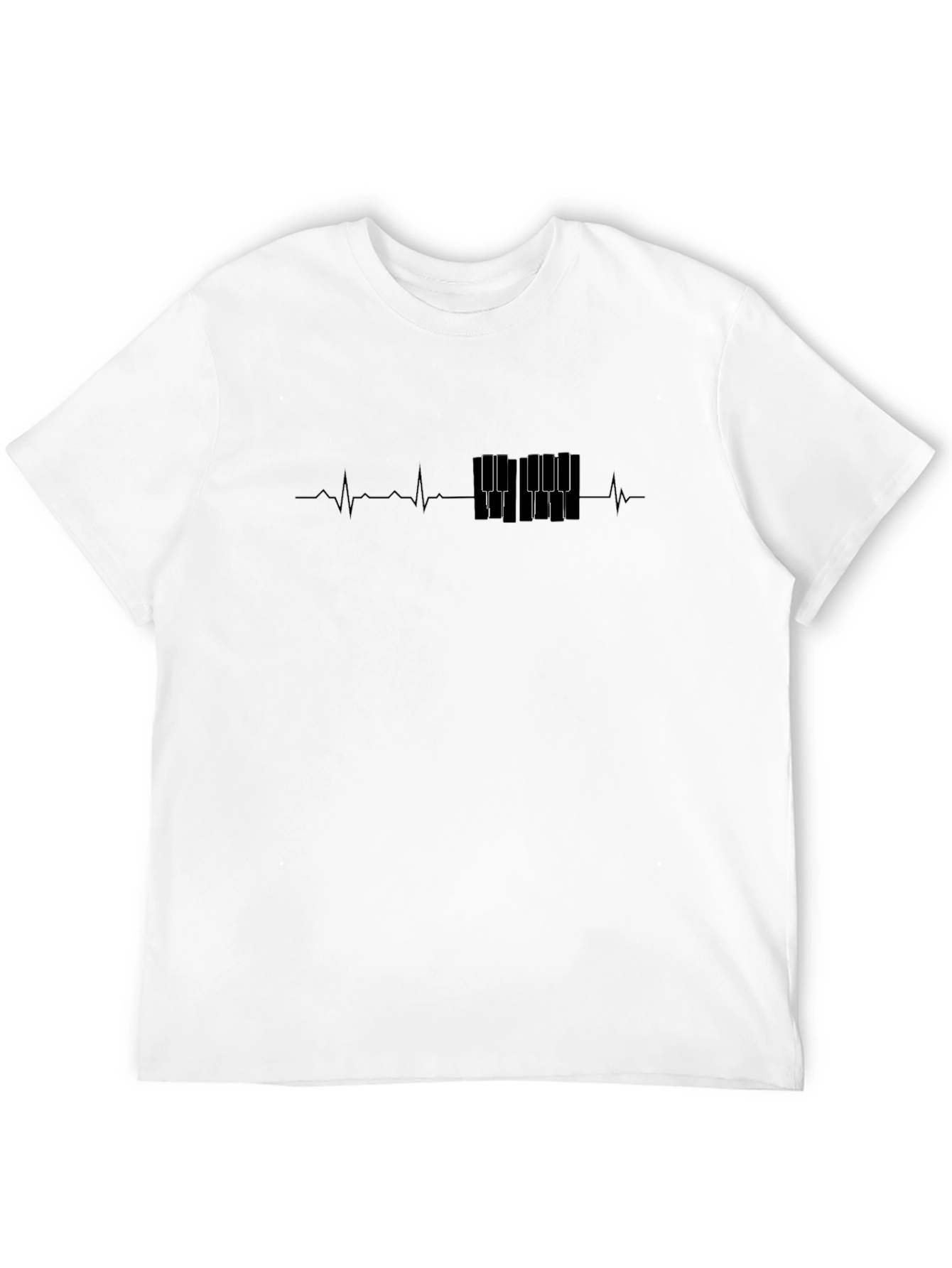Black Piano Keys Heartbeat T-Shirt - Music Lover Tee view 12