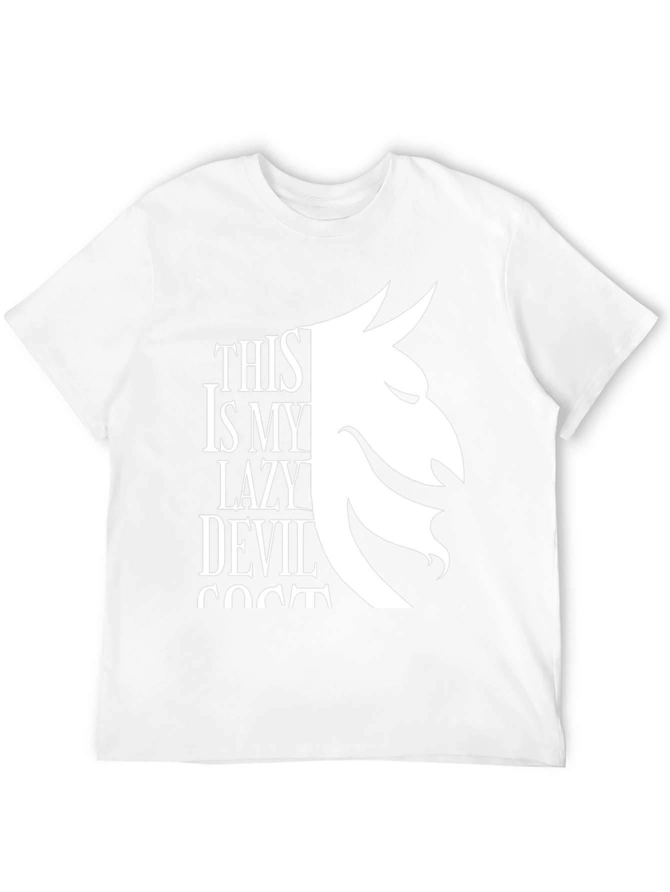 Black Lazy Devil Costume T-Shirt - Black Graphic Tee view 12