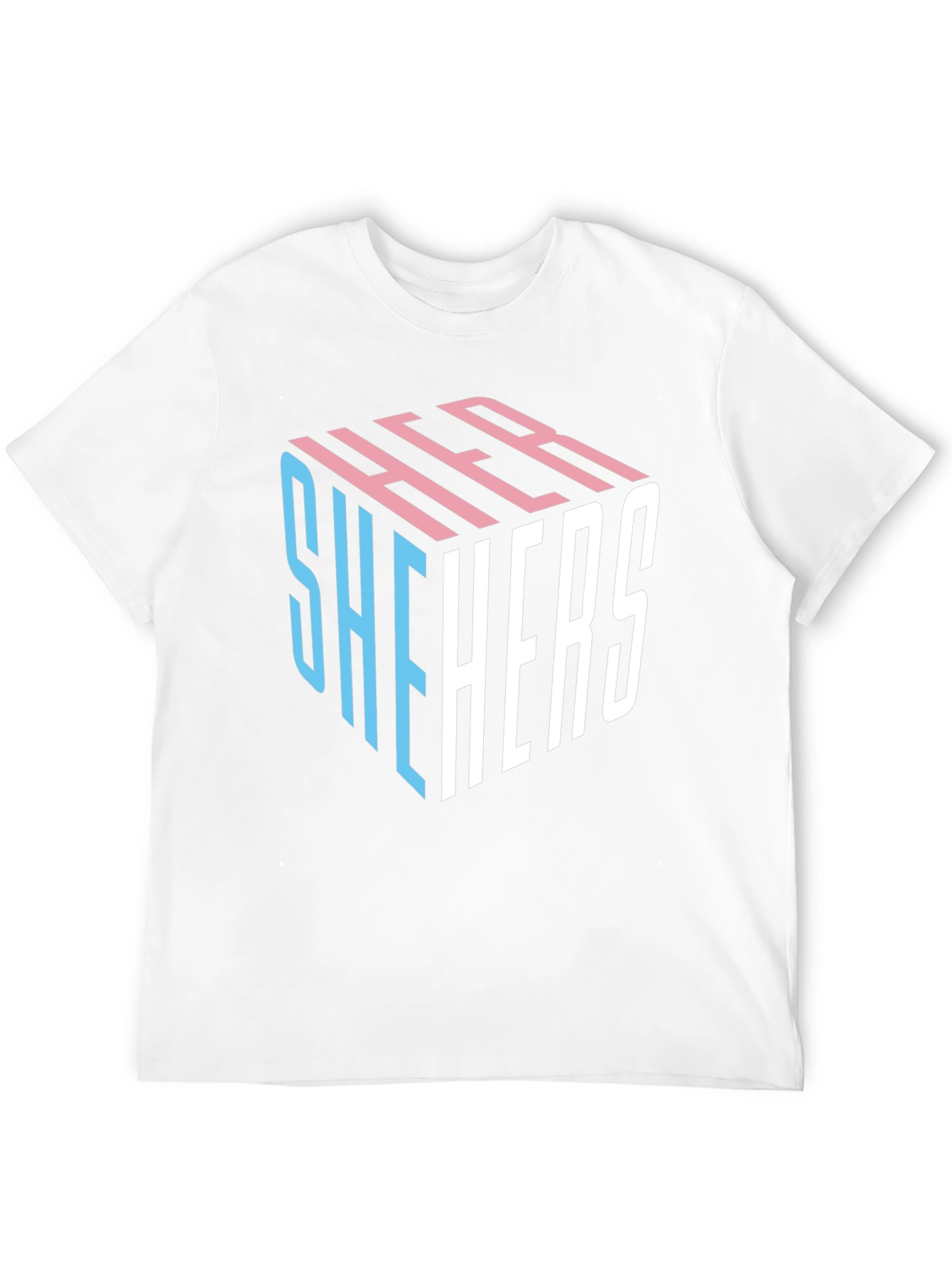 Black She Hers LGBTQ+ Pride Cube T-Shirt view 12