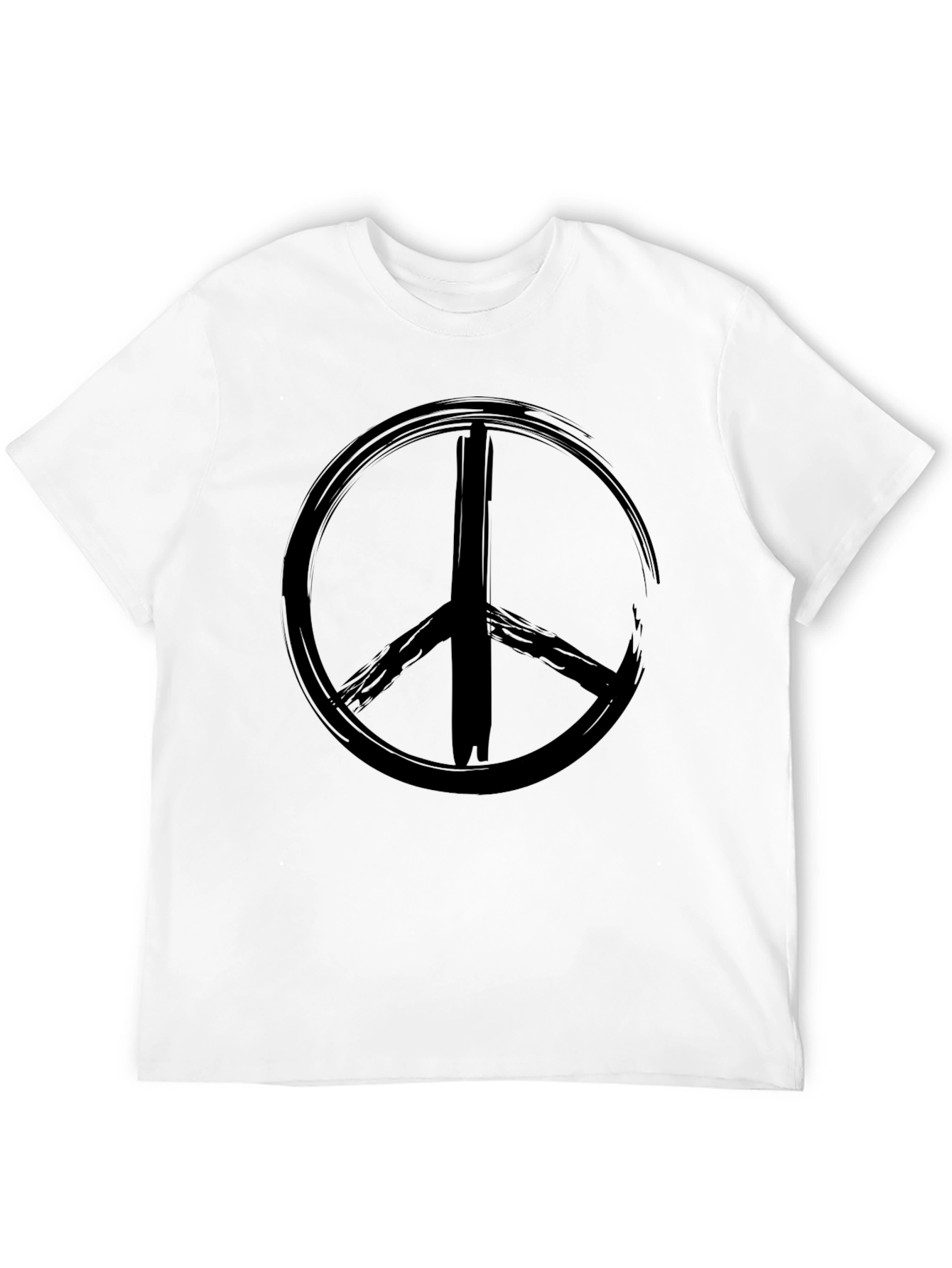 Black Grunge Peace Sign Black T-Shirt view 12