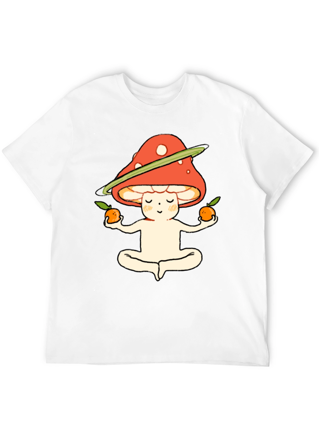 Black Meditating Mushroom T-Shirt view 12