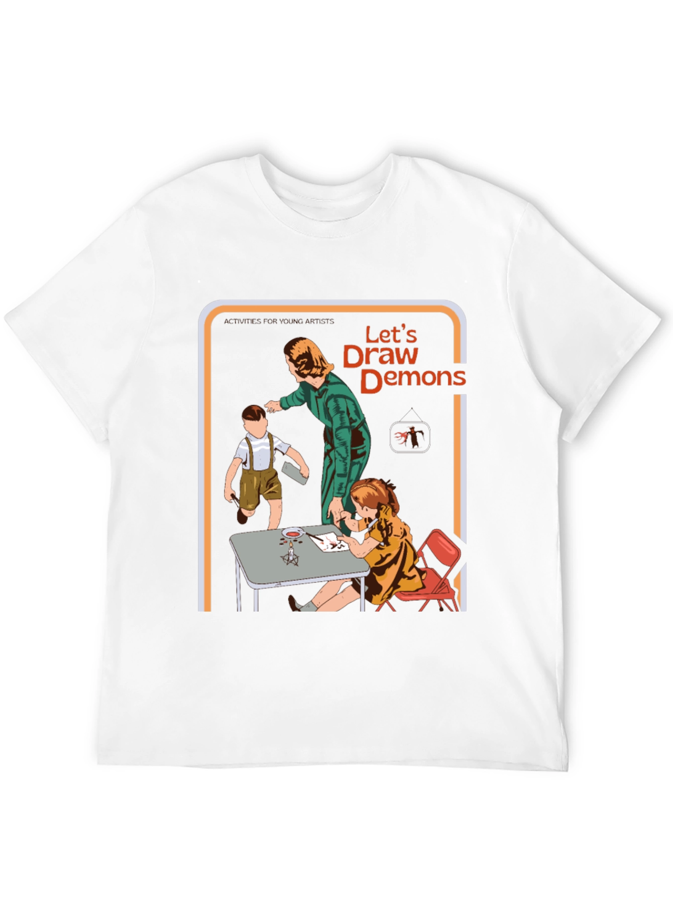 Black Let's Draw Demons Graphic Tee view 12