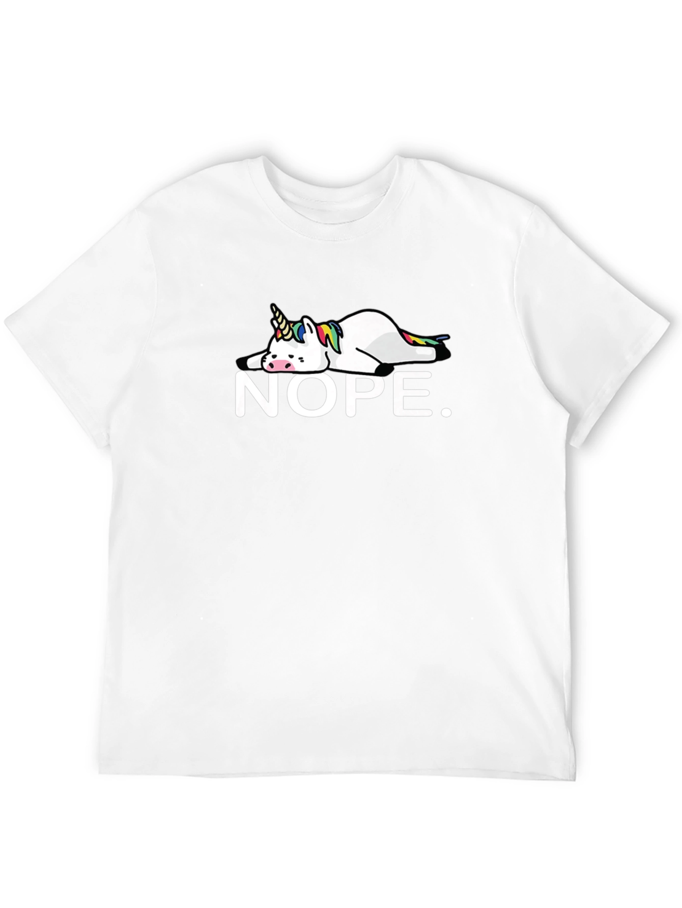 Black Nope Unicorn Black T-Shirt - Funny Graphic Tee view 12