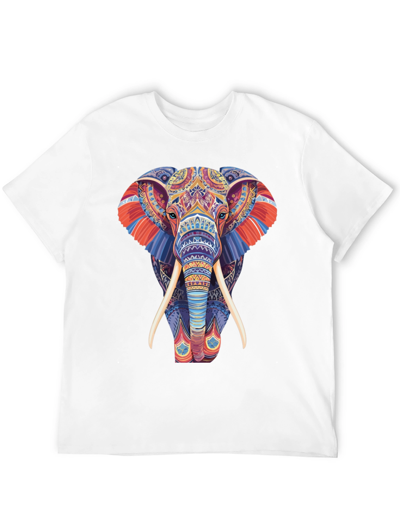 Black Elephant Graphic Tee - Vivid Pattern Print view 12