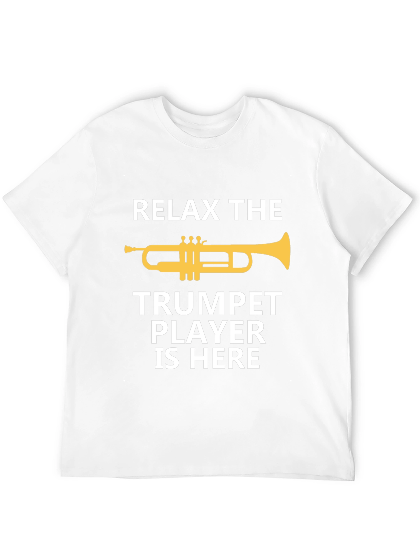 Black Relax Trumpet Player Here - Musician Graphic Tee view 12
