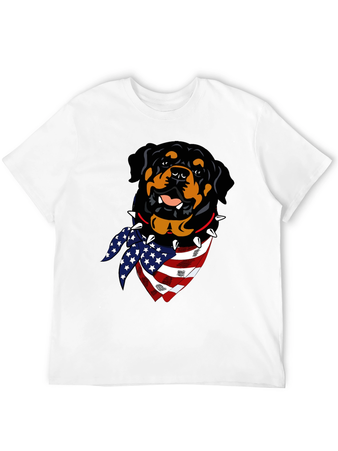 Black Rottweiler USA Flag T-Shirt view 12