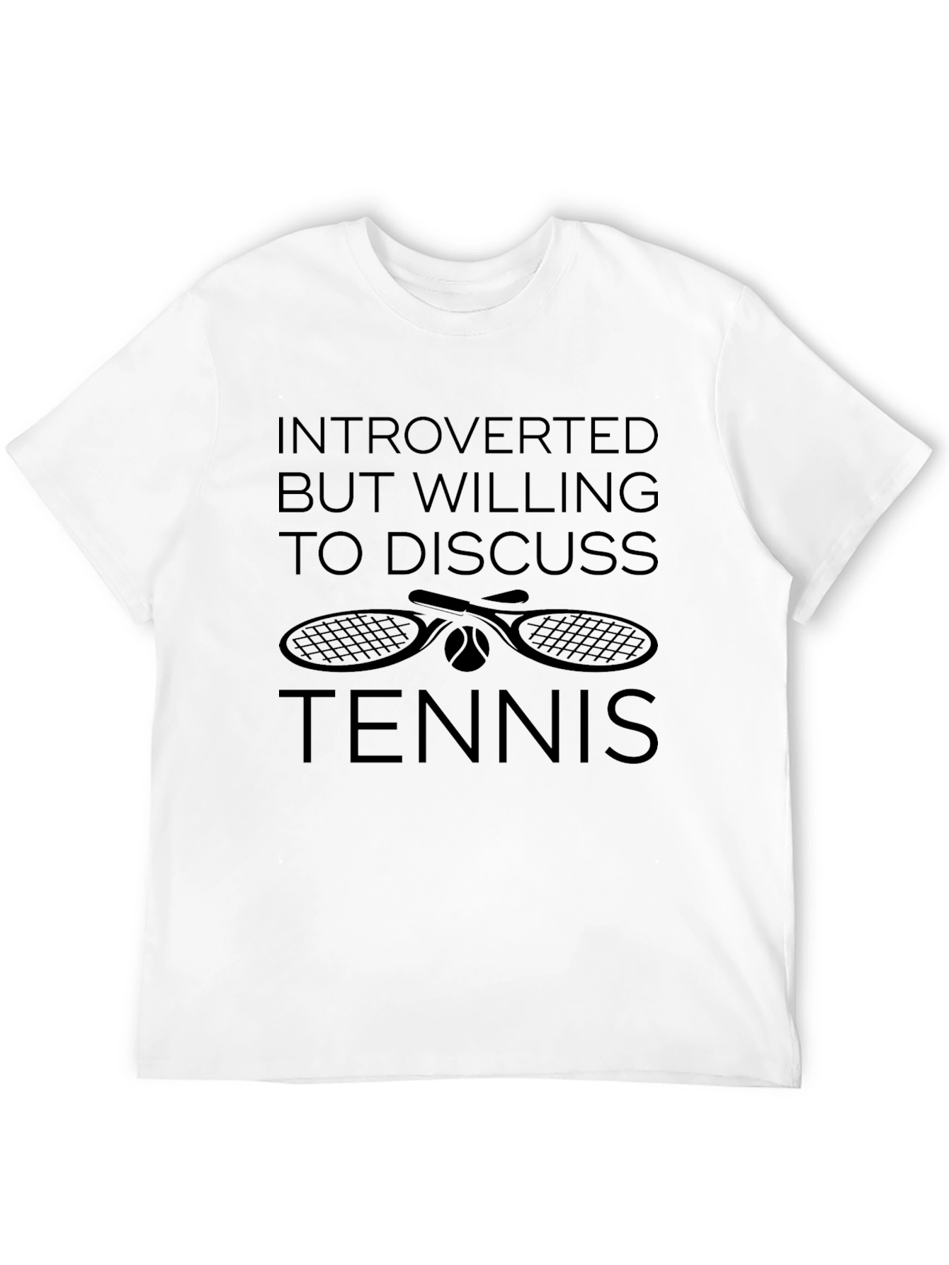 Black Introverted Tennis Lover Black Graphic T-Shirt view 12