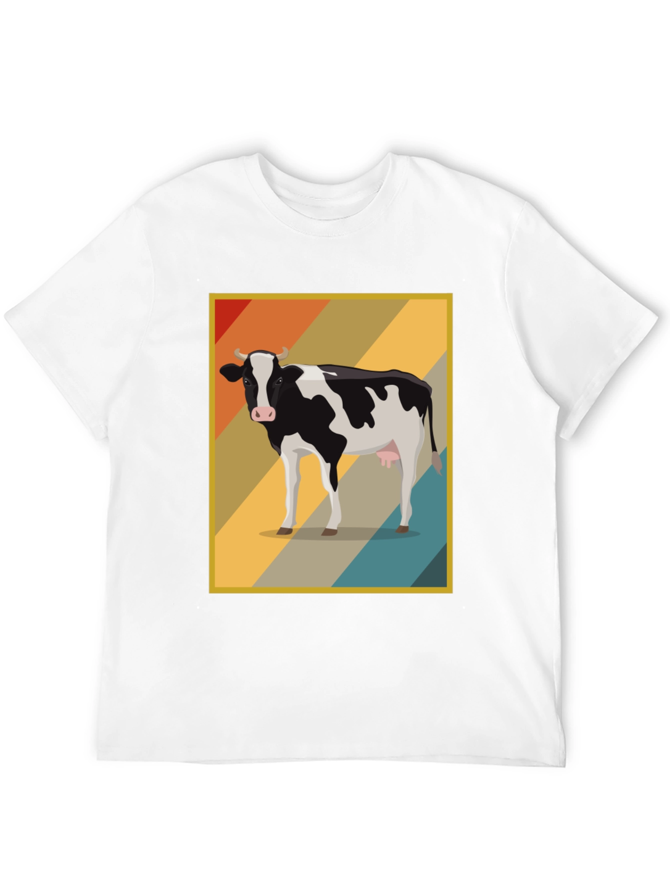 Black Retro Cow Graphic Tee - Farm Animal T-Shirt view 12
