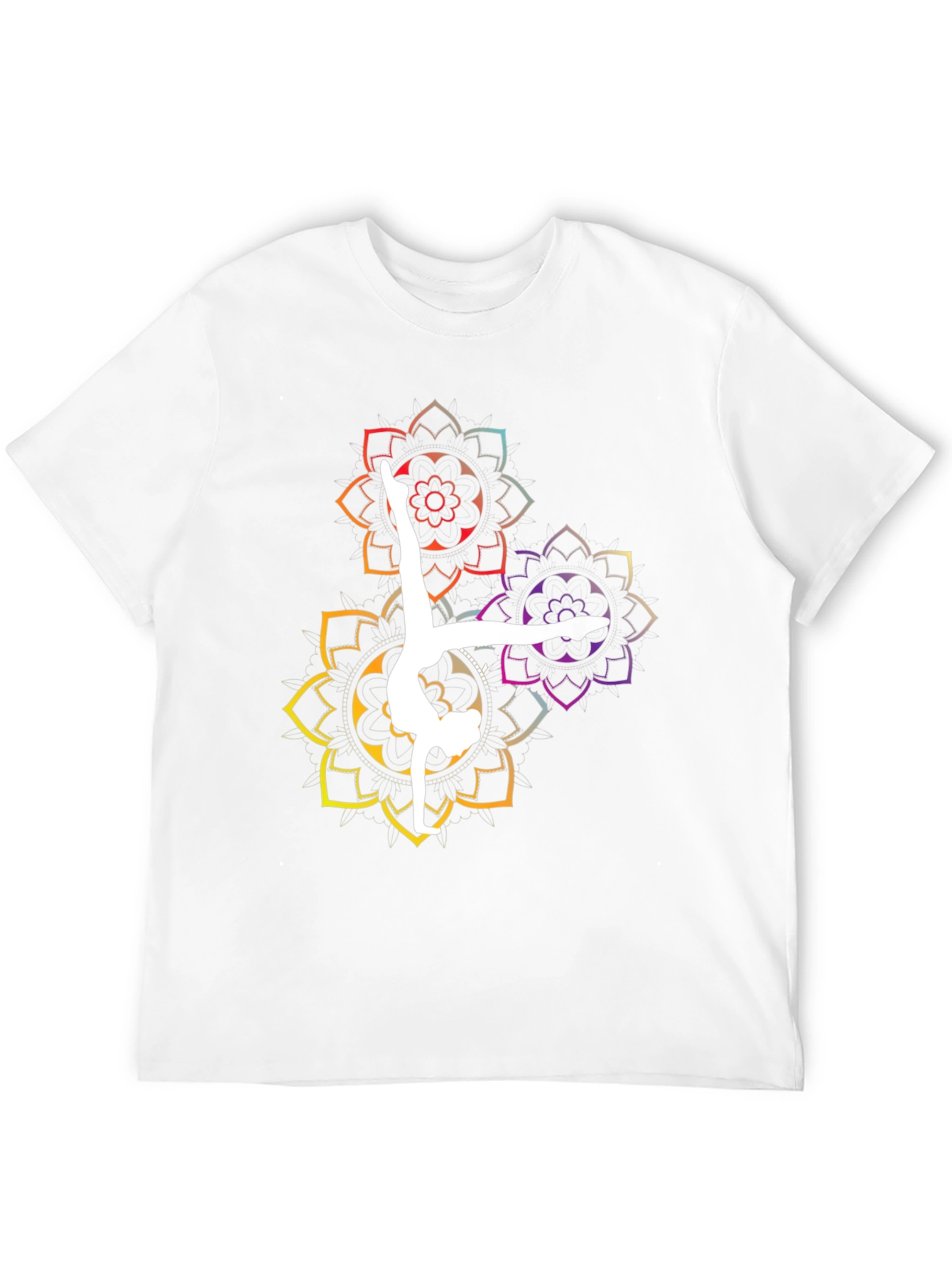 Black Yoga Mandala Graphic Tee - Black Cotton Blend view 12