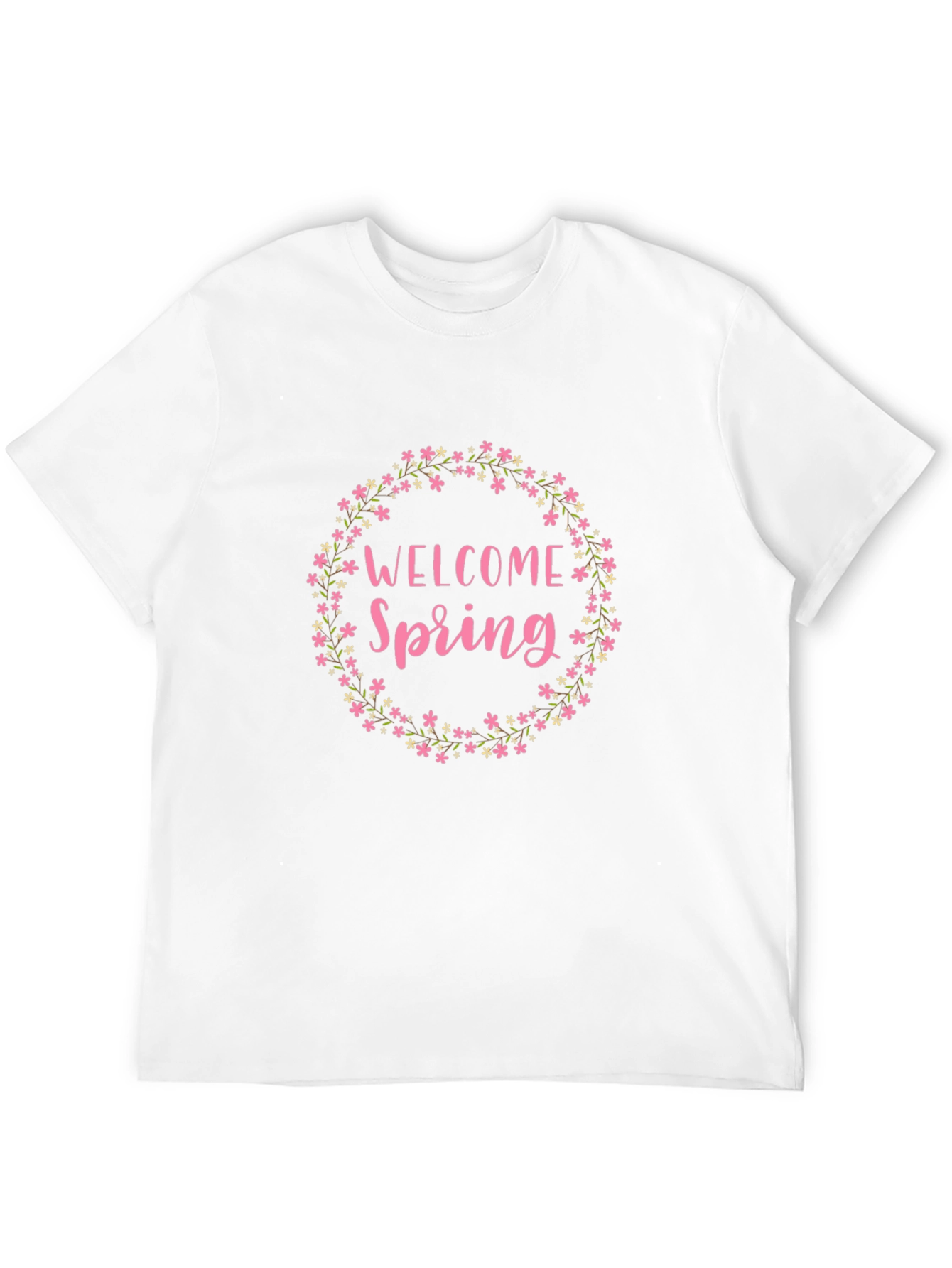 Black Welcome Spring Floral Wreath Graphic Tee view 12