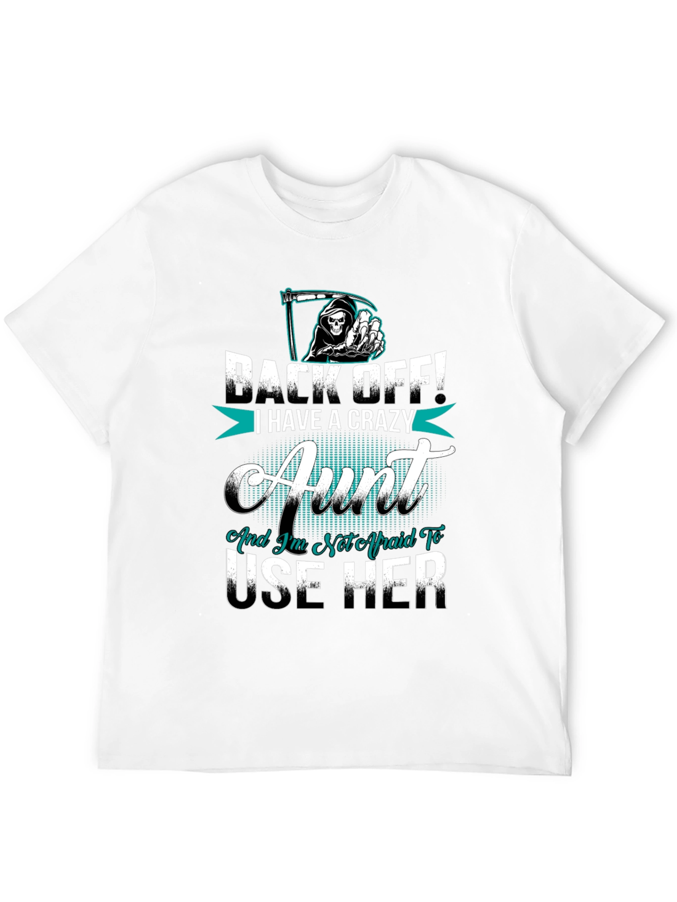 Black Crazy Aunt T-Shirt Novelty Graphic Tee view 12