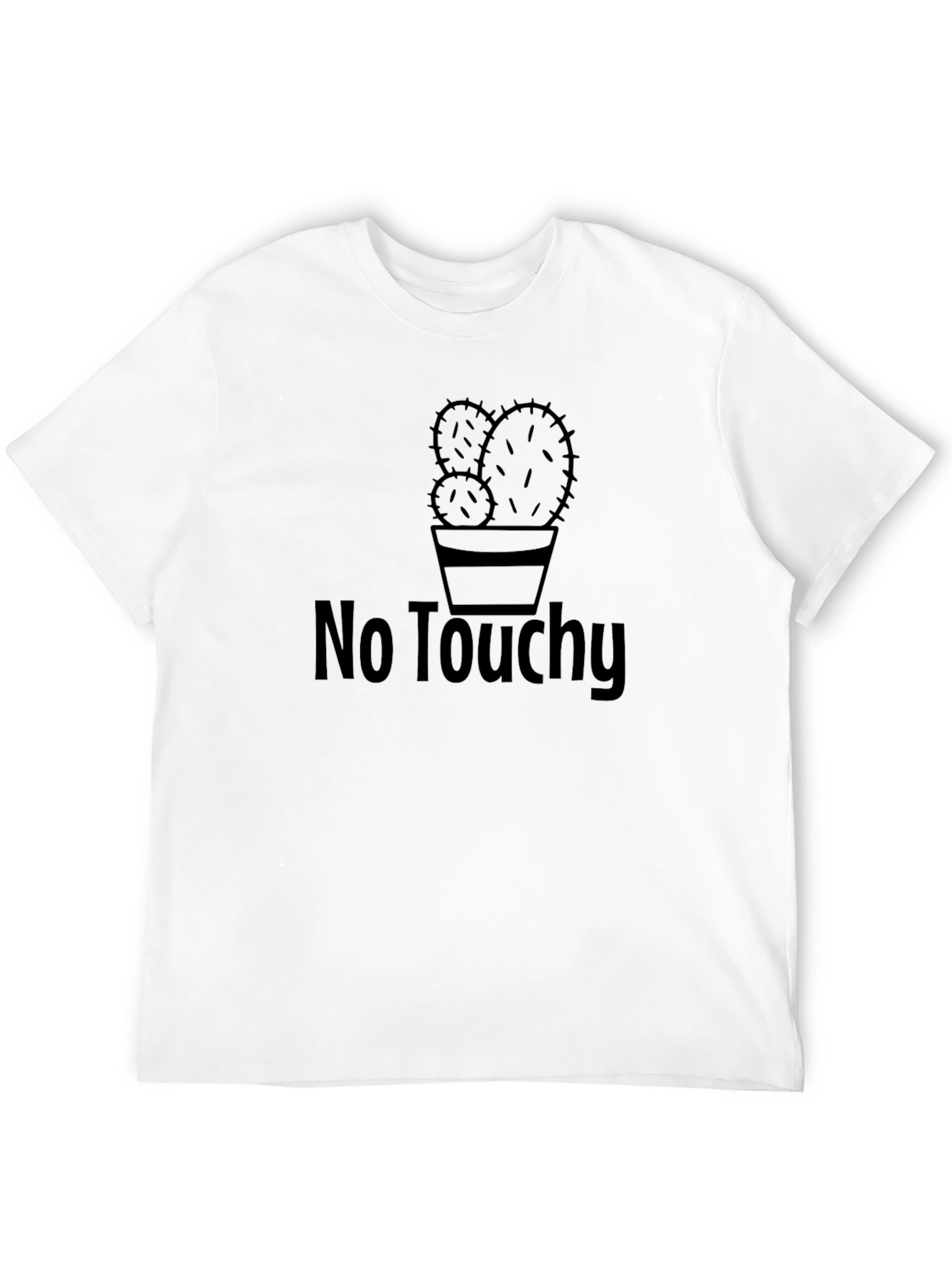 Black No Touchy Cactus Graphic T-Shirt view 12