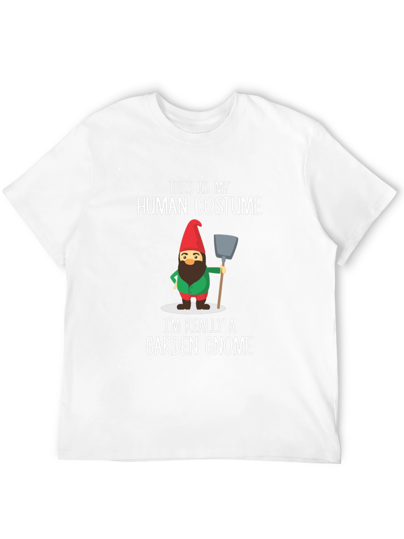 Black Funny Garden Gnome Human Costume T-Shirt view 12